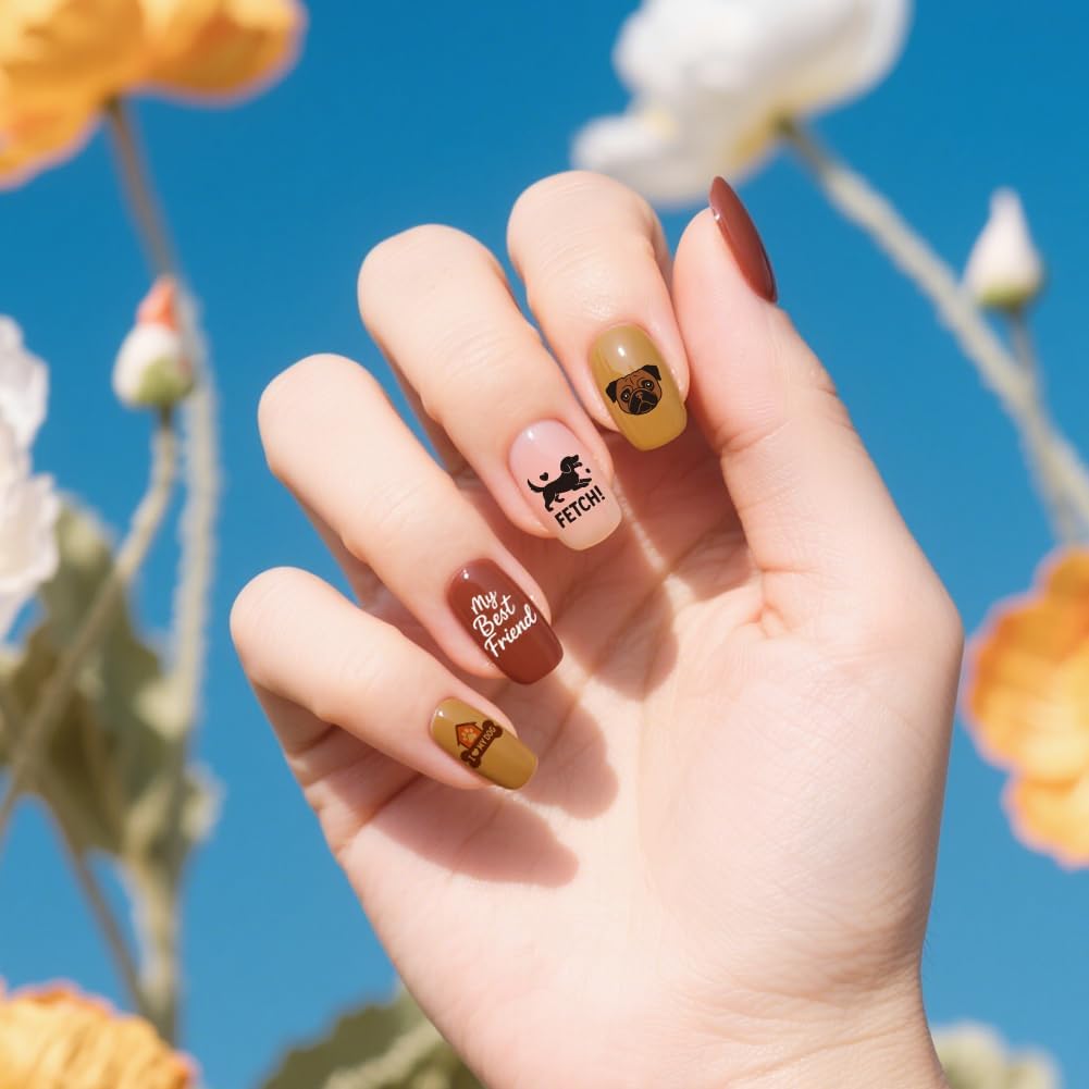 UNICRAFTALE 3Pcs Cute Dog Nail Stamp Plates Set Pets Animals Nail Stamping Plate Puppy Love Image Nail Stencils Dog Paws Design Nail Art Stamping Template with Nail Scraper for Dog Lover Manicure