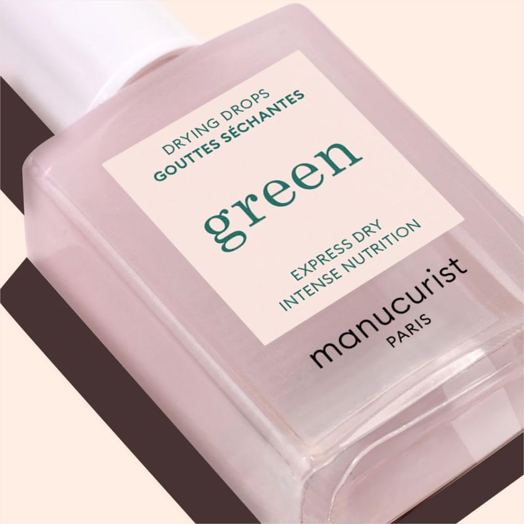 Manucurist Green Nail Polish Drying Drops - Fast Dry Nail Polish - Halves Drying Time - Nourishing Nail Care - 49.5% bio-sourced - Nail OIl - Cuticle Oil for Nails - Green System Compatible 0.5 Fl Oz