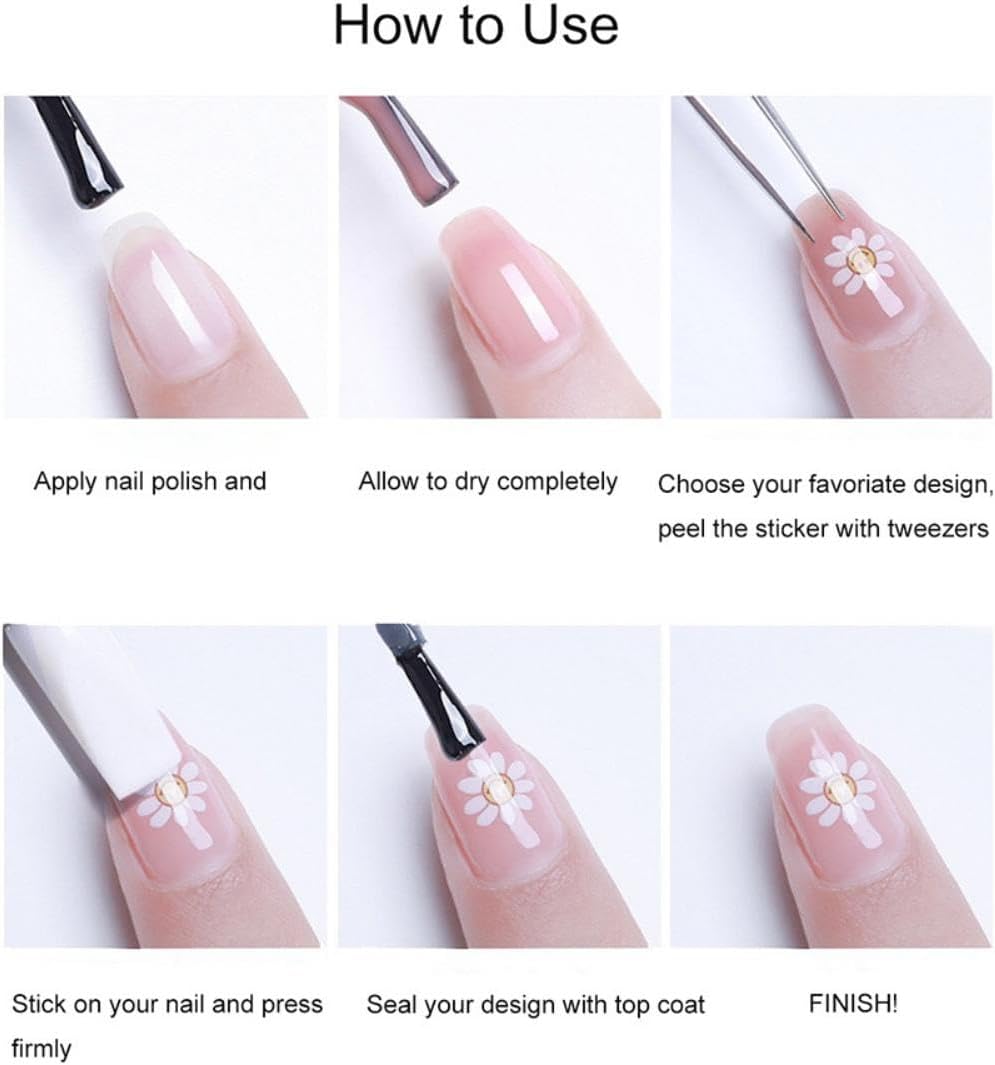 Heart Nail Art Stickers Red Nail Decals with Gold Design Star Moon Nail Sticker 5D Embossed Self Adhesive Nails Charms for Women Girls Kid Manicure Supply DIY Decoration Accessories