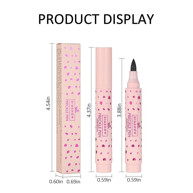 Erinde 2PCS Freckle Pen, Natural Lifelike Freckle Makeup Pen Magic Freckle Color, Waterproof Longlasting Soft Dot Sopt Pen for Natural Effortless Sunkissed Makeup, Dark Brown&Light Brown