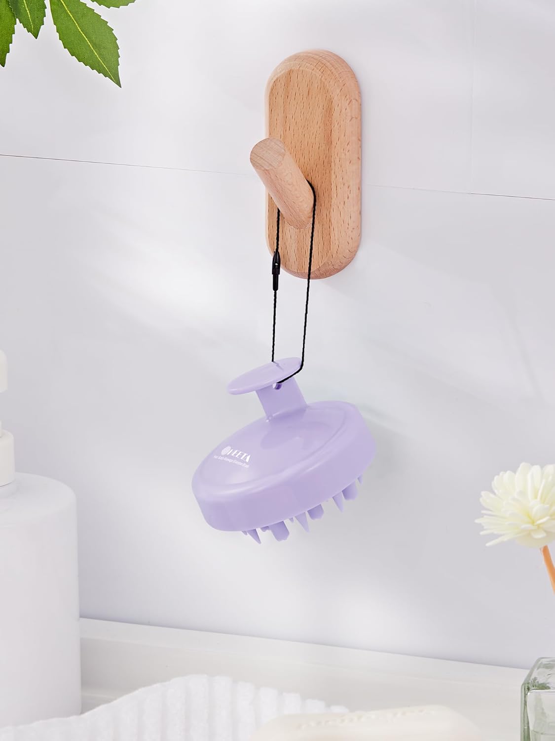 HEETA Hair Scalp Massager Brush, Updated Scalp Exfoliator with Soft Silicone Bristles, Wet & Dry Head Massager Washing Tool for Women, Men, Kids, Lavender Purple
