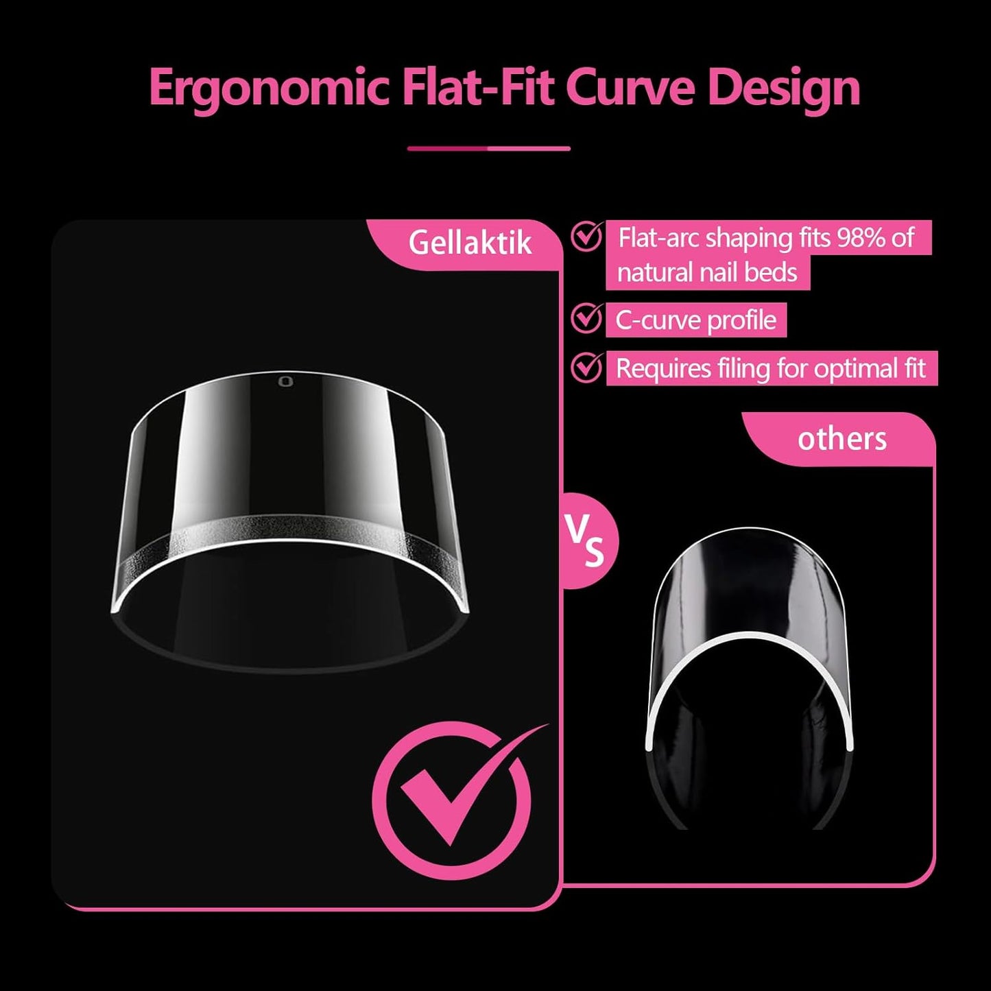 Medium Square Nail Tips 500PCS, Clear Acrylic Full Cover Gel Press on Nail Tips for DIY, 10 Sizes Pre-Shaped False Nails with Glossy Finish, Professional Manicure Kit & Easy Application