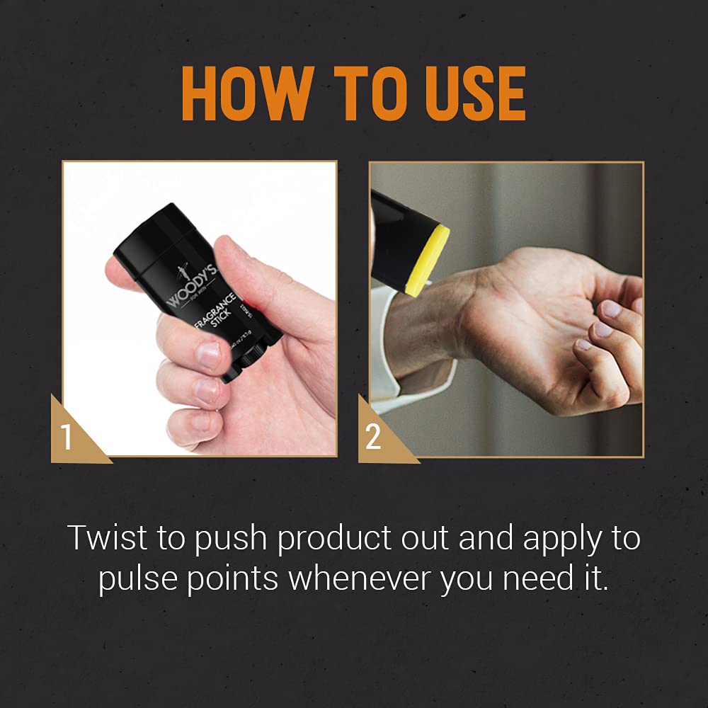 Woody's Fragrance Stick, Solid Perfume for Men, 0.5 Ounce, 2-Pack