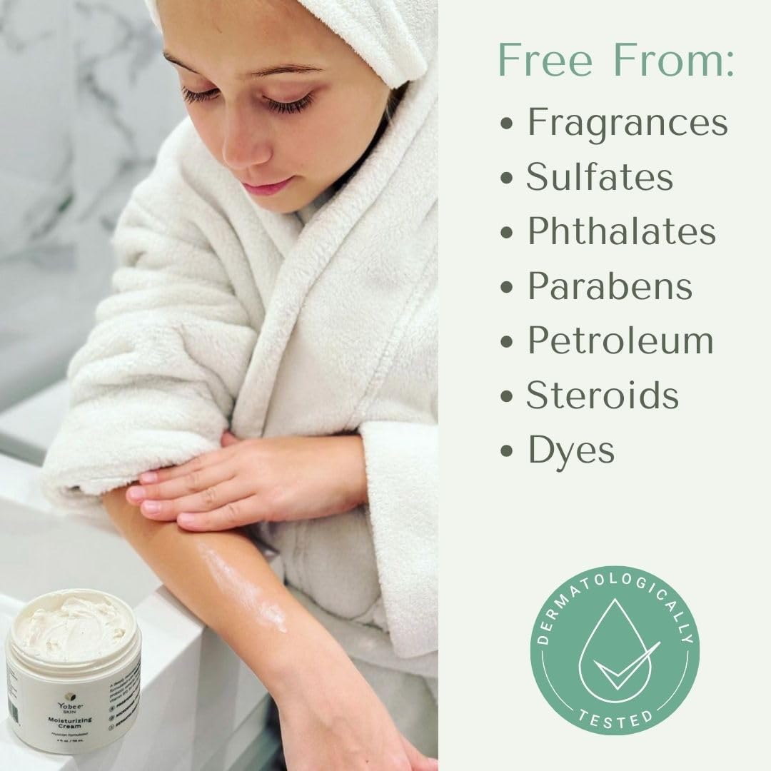 Yobee Body & Face Moisturizing Cream for Dry, Sensitive Skin | Probiotic extracts, Honey, Turmeric, Vitamin B12, Ceramides, Shea Butter | Fragrance Free | For Kids & Adults (2)
