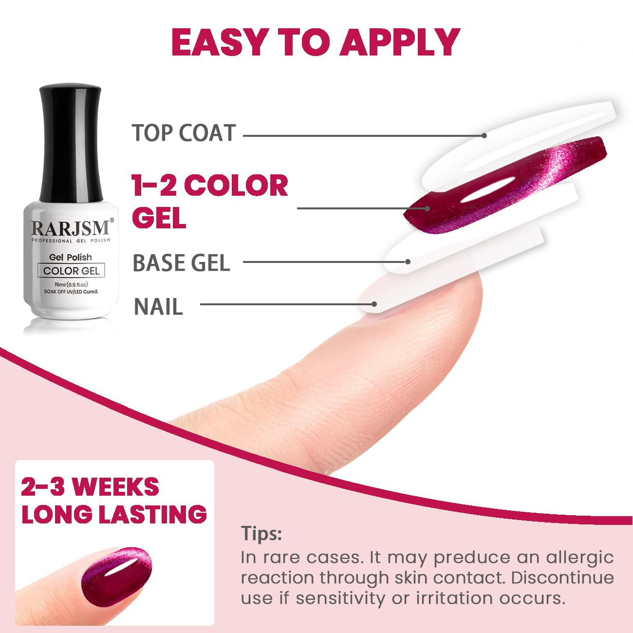 RARJSM 9D Magnetic Cat Eye Gel Nail Polish Purple Pink Silver Velvet Cateye Gel Polish 15ml Galaxy Universal Glitter Shimmer Ice Gel Polish with Magnet Stick UV LED Curing Require Soak Off Home Salon