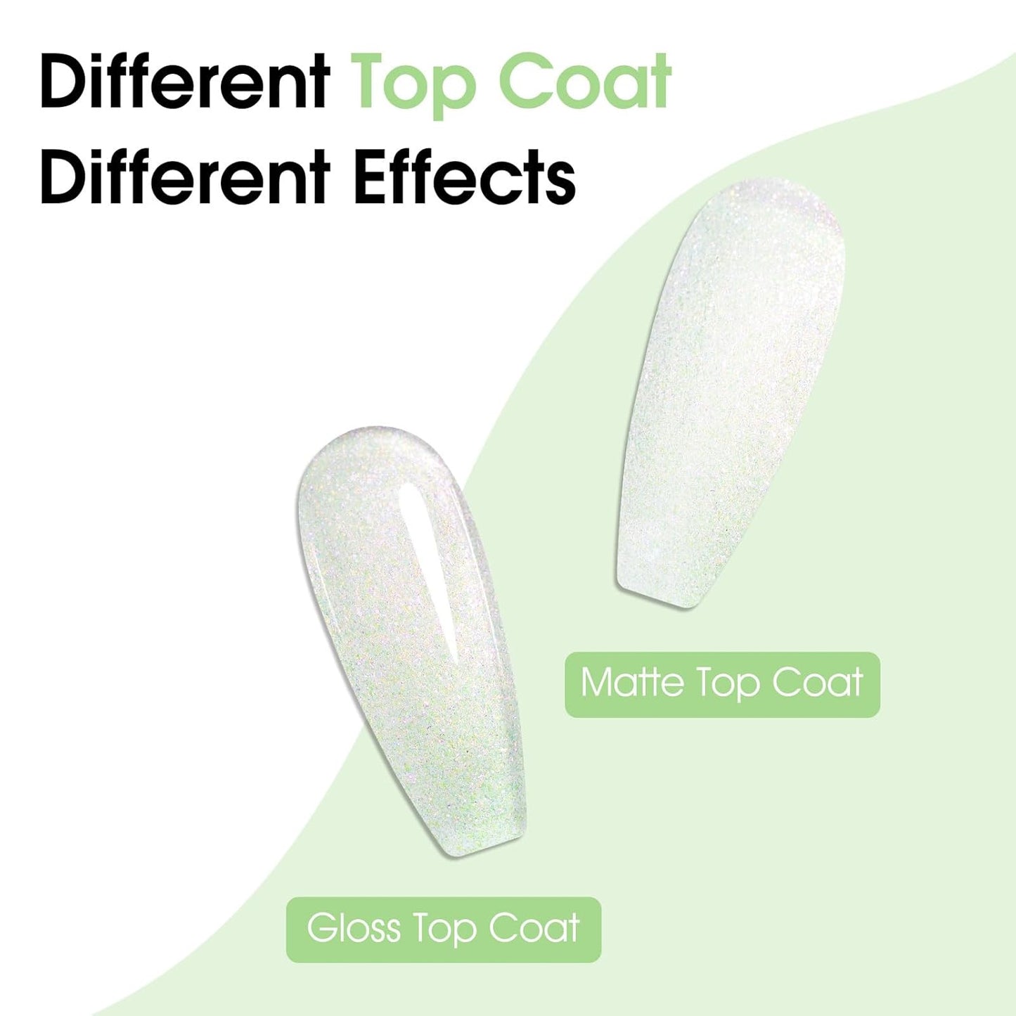 CANNI 1 Pcs Glitter Green Gel Nail Polish, Shimmer Sparkly Light Green Colors Gel Polish Soak Off Led Nail Art Gel Manicure Salon DIY