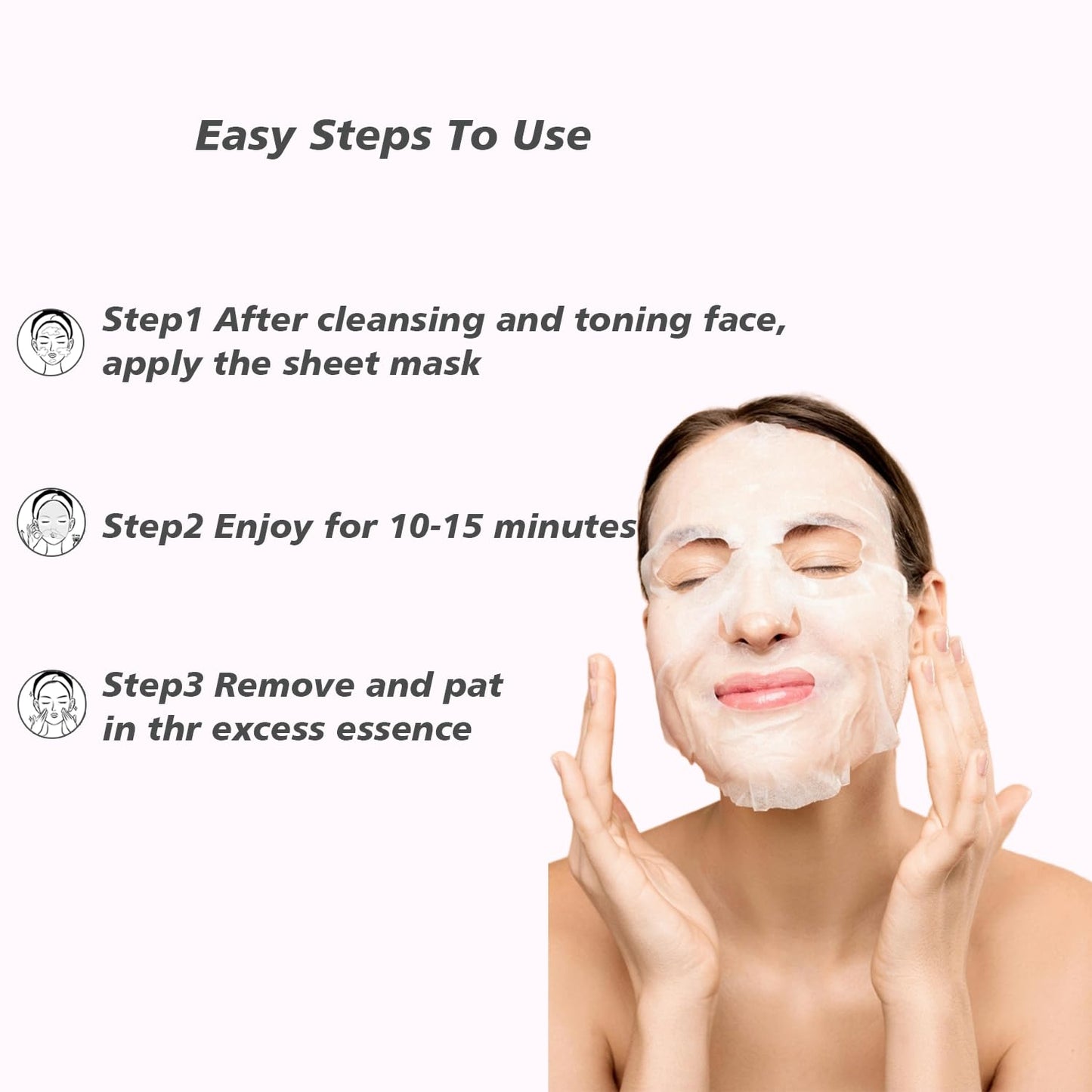 Face Masks Skincare Rose Moisturizing Facial Mask, Pack of 10 Hydrating Beauty Rose Sheet Masks for All Skin Types Spa Gift for Women Facial Mask Sheet