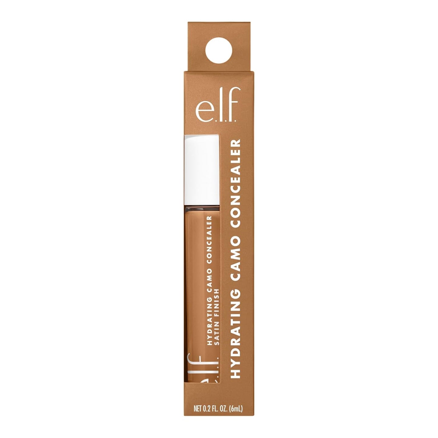 e.l.f. Hydrating Camo Concealer, Covers Blemishes & Under-Eye Circles, Full-Coverage & Delivers A Satin Finish, Vegan & Cruelty-Free, Deep Caramel