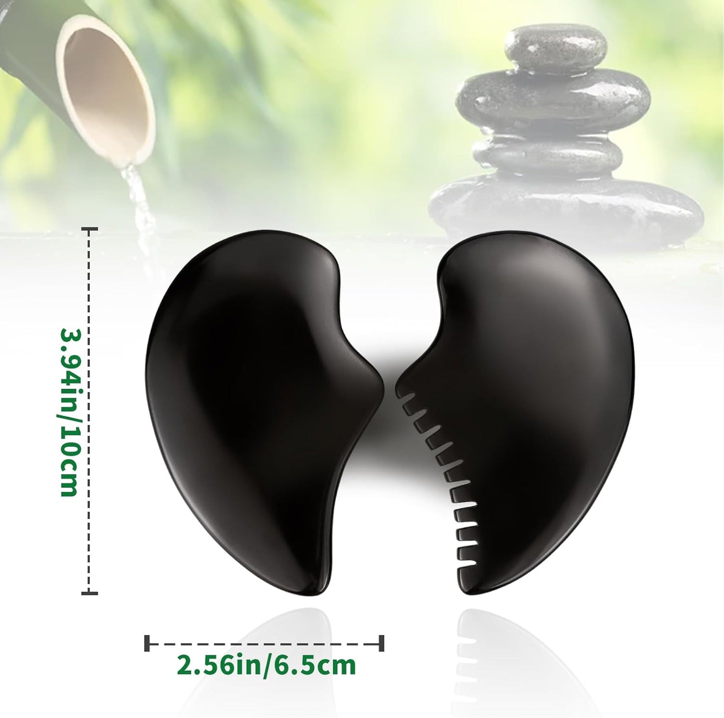 Bian Stone Gua Sha Facial Tools Scraping Massage Face Guasha Board Scraping Plate(Seahorse 2pcs)