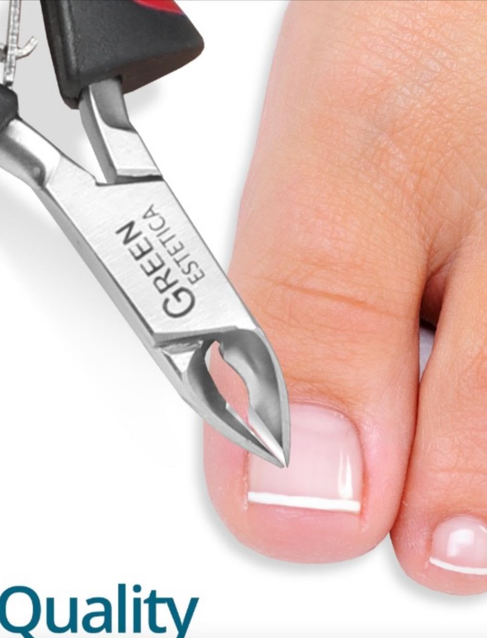 Premium Cuticle Trimmer Stainless Steel Nipper – Sharp Blades with Double Spring – Manicure Pedicure Tool for Home and Salon (Black/Red)