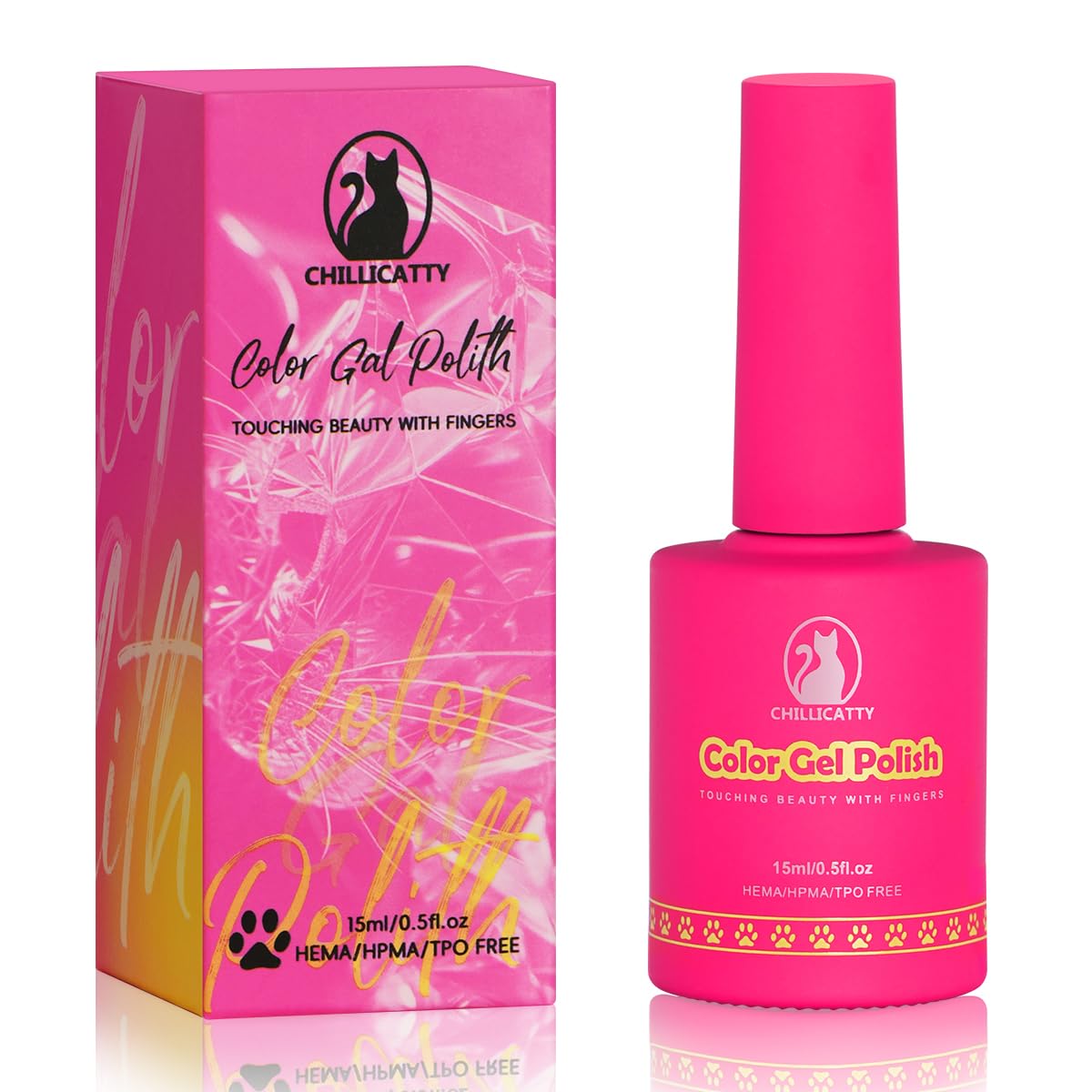 Holographic Glitter Gel Nail Polish, HEMA HPMA TPO Free, Silver Sparkle shimmer, Need UV Lamp Long Lasting Salon Perfect Gel Nail 15ML for Women (BJ-001)