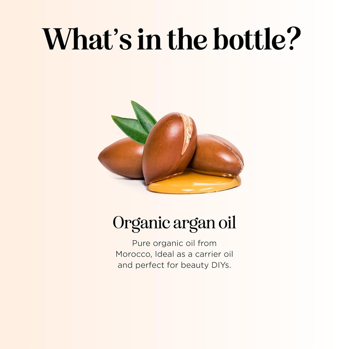 Certified Organic Argan Oil for Hair Skin & Nails - 100% Pure Moroccan Argan Oil Organic Cold Pressed and Unrefined - Fast Absorbing Hair Body and Face Moisturizer plus Beauty DIYs (4 Fl Oz)