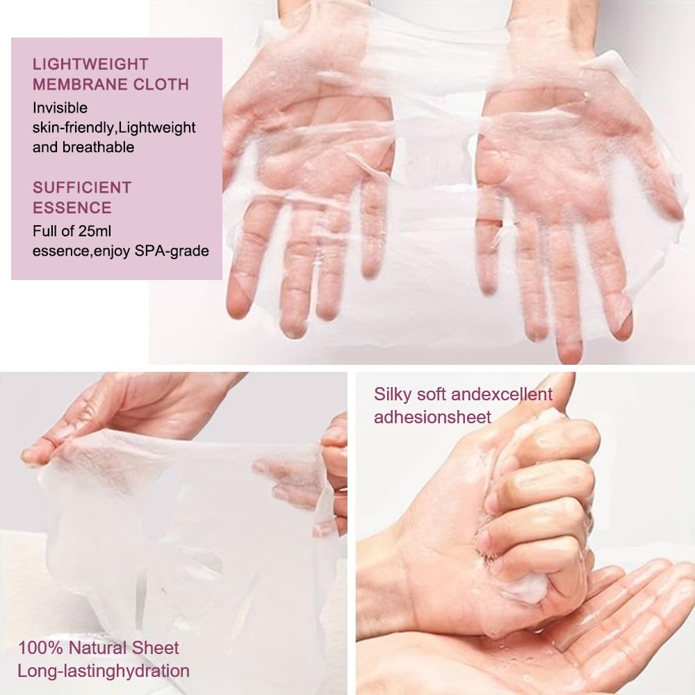 8 Pack Cherry Blossom Face Mask,Pink Face Masks Spa Day kit Supplies for Teens Girls Women,Sheet Facial Mask Skincare for Kids Gifts Set,Hydrate Nourish Soothe for All Skin Types,Spa Party Favors