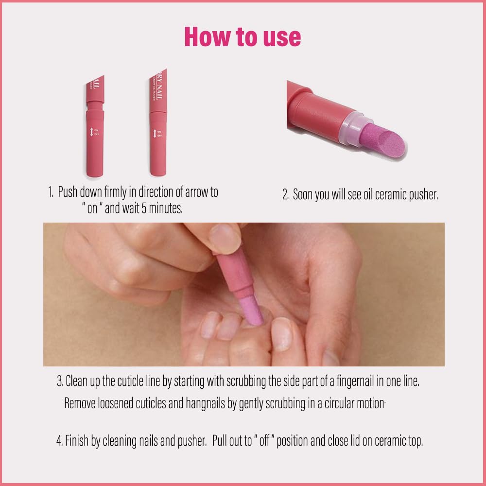 1PCS Ceramic Cuticle On/Off Oil Pusher Cuticle Pusher (Ivory)