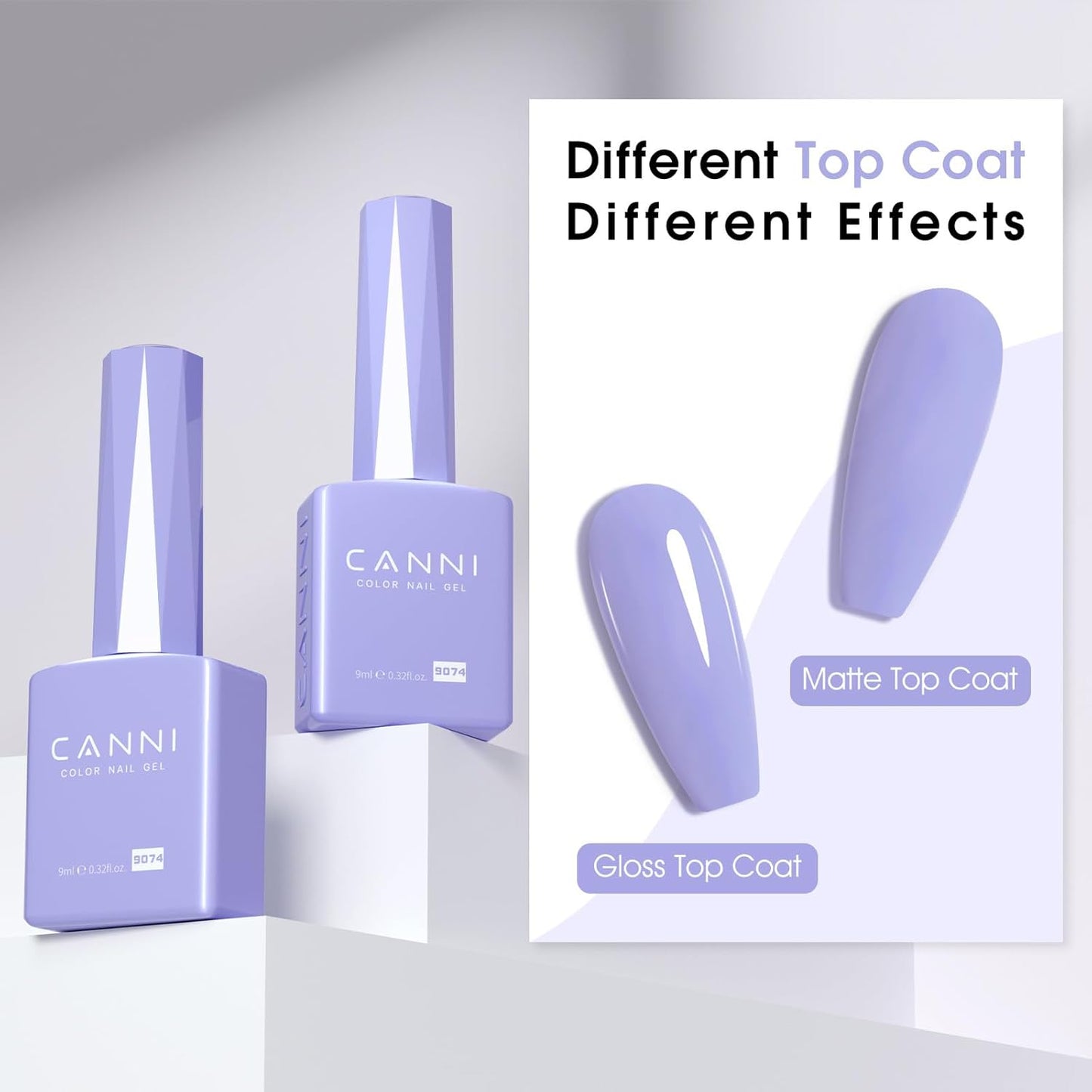 CANNI Purple Gel Polish, 1Pcs Cold Purple Nail Polish Gel High Gloss Soak Off UV Nail French Nail Manicure Salon DIY