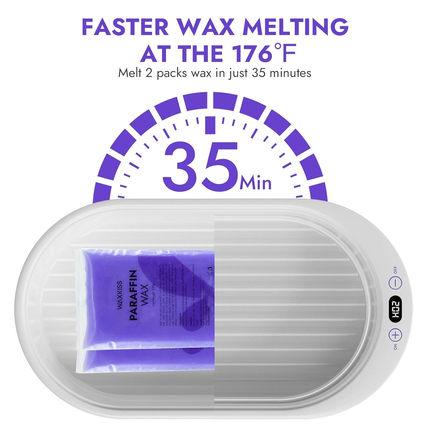 Small Paraffin Wax Machine for Hands - Professional Hand Wax Paraffin Machine 2L With 4Pack Paraffin Wax Refills Digital Display Screen for Paraffin Baths