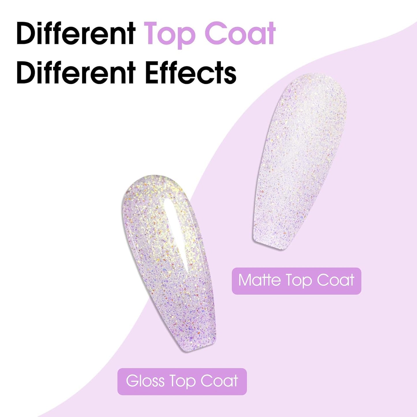 CANNI 1 Pcs Purple Glitter Gel Nail Polish, Shimmer Sparkly Light Purple Colors Gel Polish Soak Off Led Nail Art Gel Manicure Salon DIY