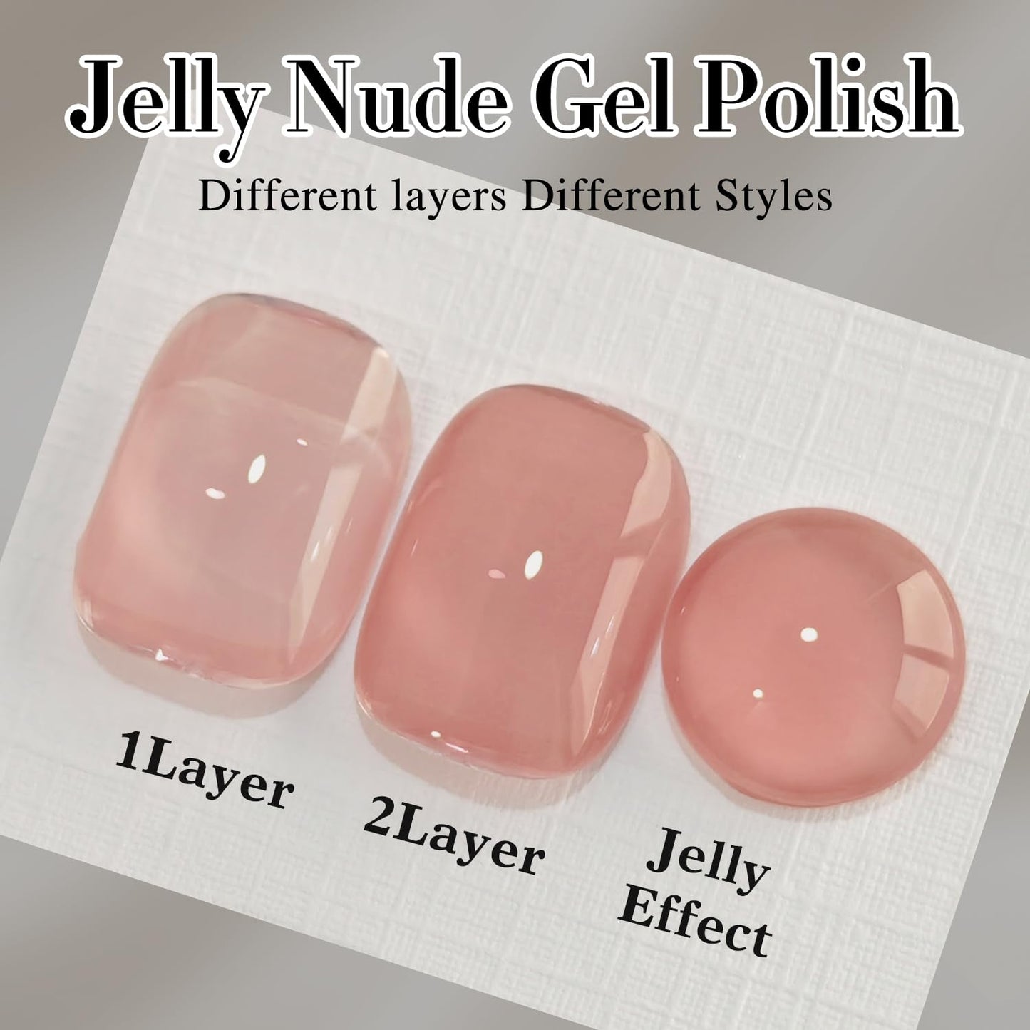 Double Rhythm 0.5Oz Translucent Gel Polish Sheer Neutral Natural Light Milky Same Color Same Bottle 15ML Jelly Nail Art DIY at Home (Skin Nude-A1370)