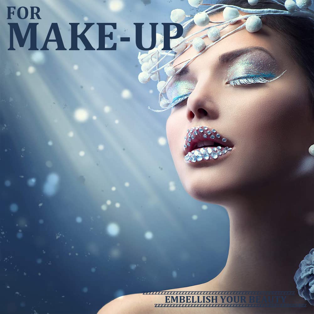 Two Packs of Flatback Rhinestones 4520 Pcs Colorful Nail Art Rhinestones Flatback Crystal Colorful+Sky Blue Rhinestone with Picker Pencil and Tweezer for Nail Art and Decoration