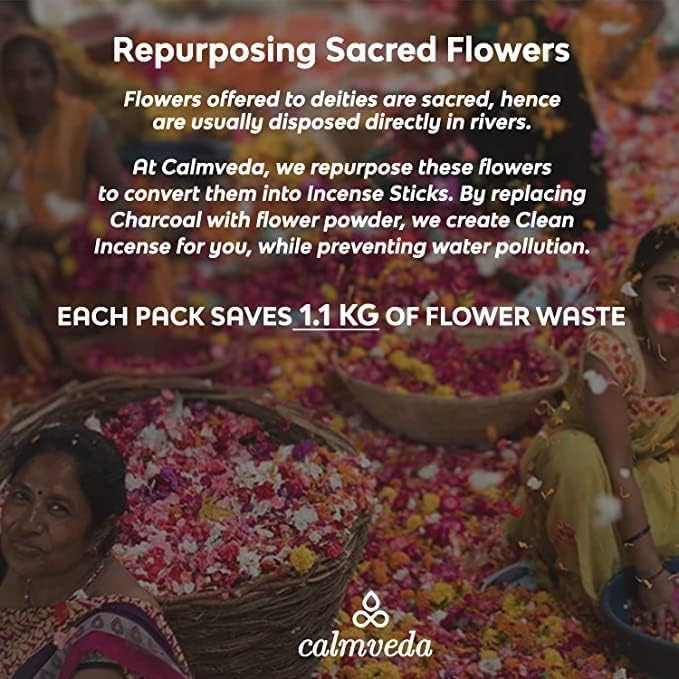 1960s Patchouli Incense Sticks Pack - (80 Sticks) Charcoal Free Incense, Made from Upcycled Flowers | Organic Incense Sticks Non Toxic | Relaxation Pachouli Incense for Calming