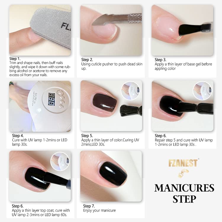 FZANEST White Gel Nail Polish, 15ml Self-leveling Gel Polish Soak Off UV LED Nail Art Starter Manicure Salon DIY at Home, 0.51 OZ