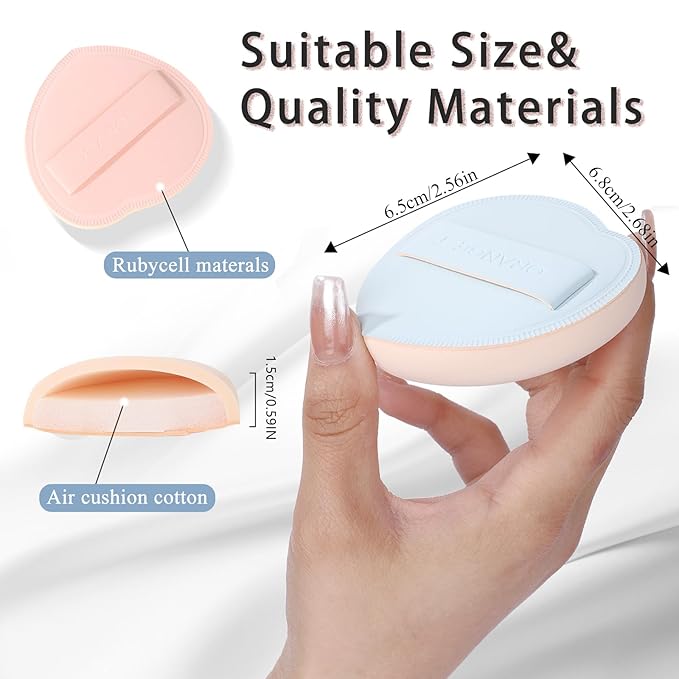 Lilystar 2Pcs Powder Puff Face Soft Makeup Sponge, Soft Triangle Powder Puffs Makeup Sponge Applicator Air Cushion Powder Puff for Liquid Foundation, Cream, Powder, Concealer(Blue)