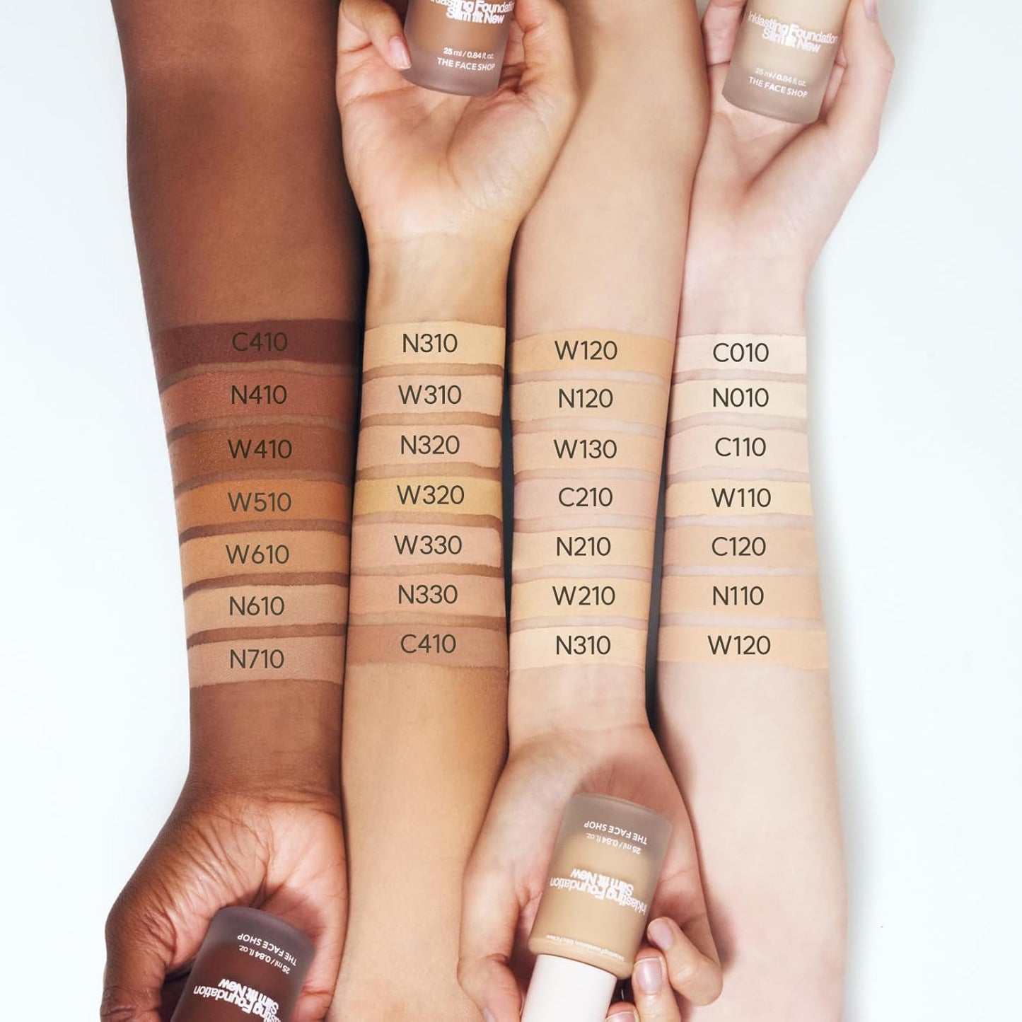 THE FACE SHOP Ink Lasting Liquid Foundation, Full Coverage, 72‑Hour Wear Semi‑Matte Finish, Makeup with Bakuchiol, W610 Coffe, 0.84 Fl. Oz.