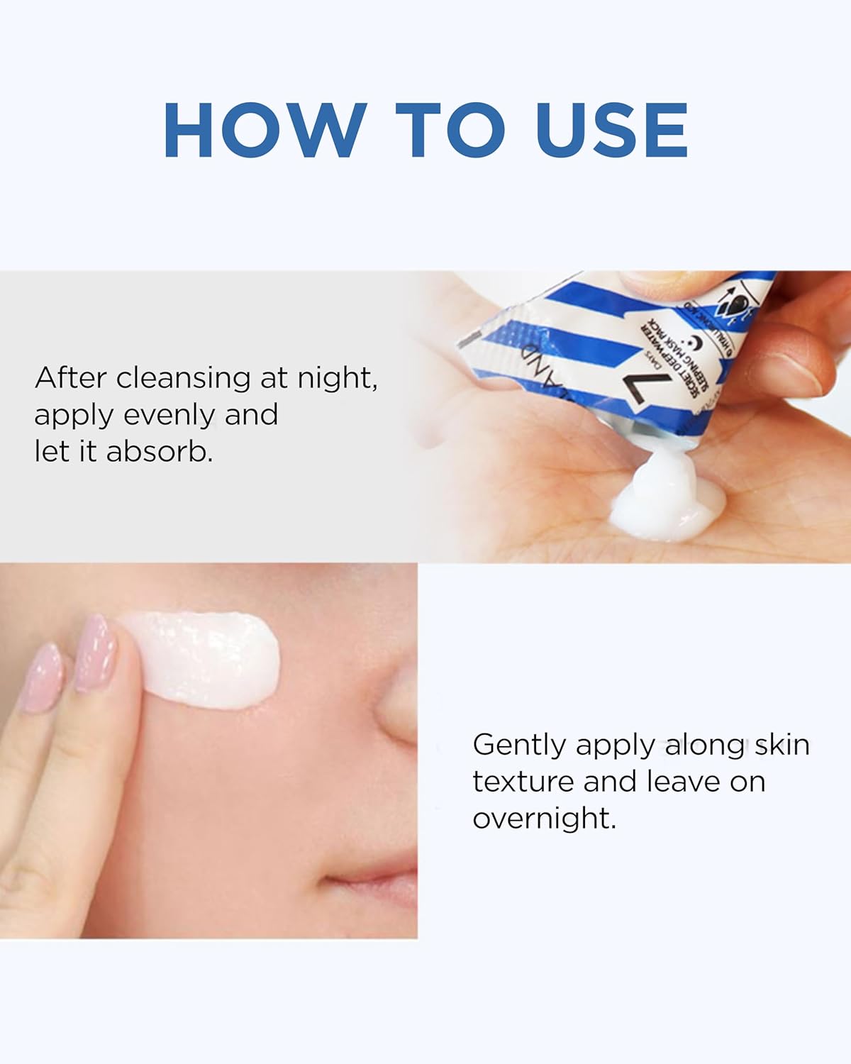 MAY ISLAND 7 Days Secret Deep Water Sleeping Mask - Korean Overnight Hydrating Treatment with Hyaluronic Acid - Intensive Moisturizing & Revitalizing - Single-Use Pouches, 0.17oz. x 12 Pack