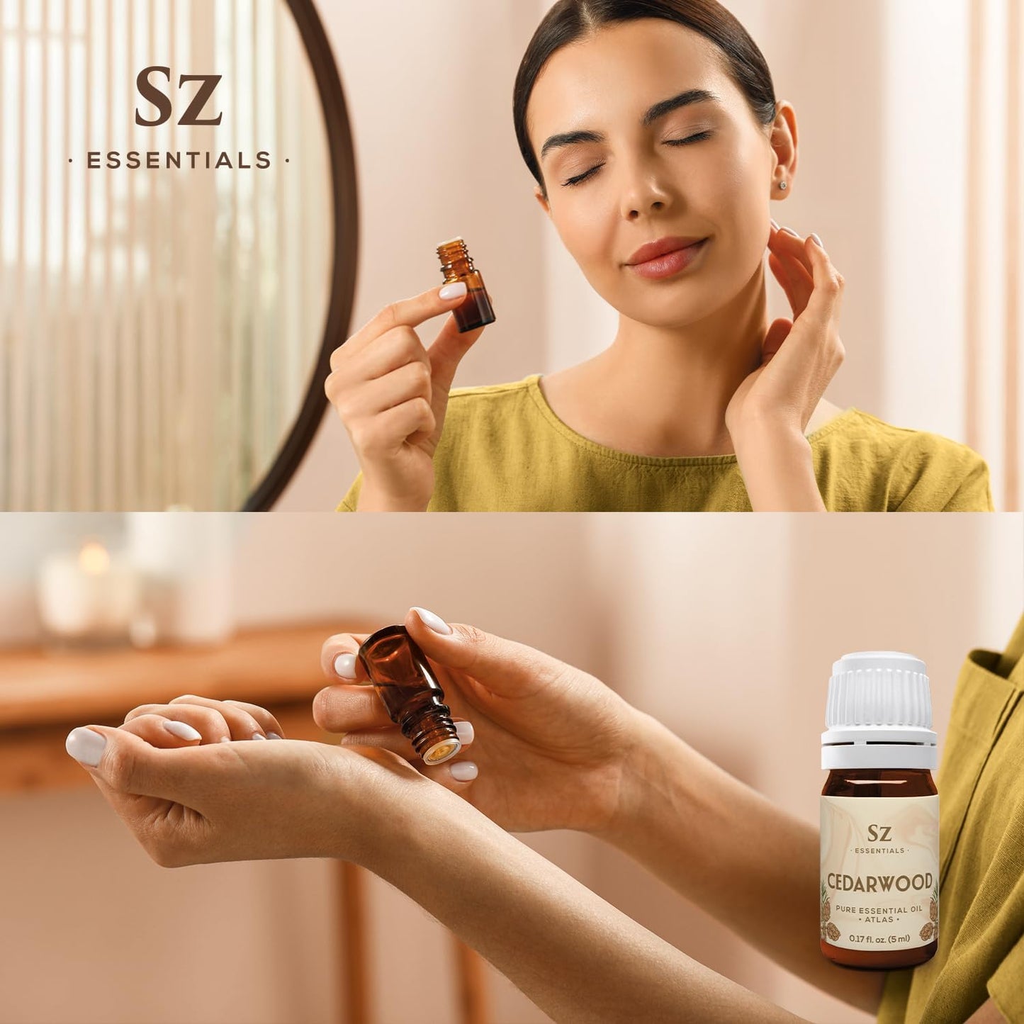 Cedarwood Essential Oil (Cedrus Atlantica) – Therapeutic Grade, 100% Pure & Natural with Soothing Woodsy Aroma for Relaxation, Aromatherapy, Skin Care & Diffuser - 0.17 fl oz. (5ml)