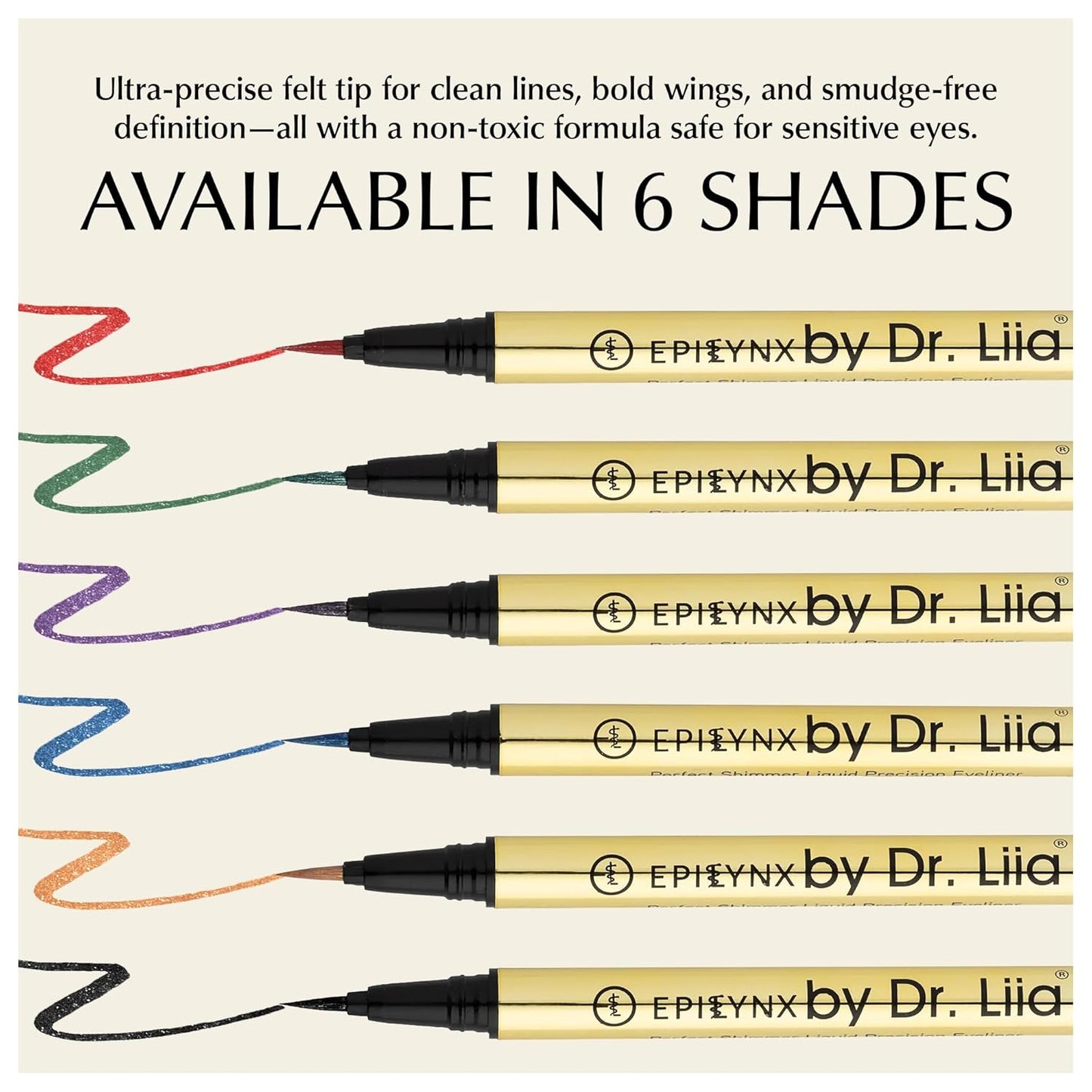 Waterproof Eyeliner - Smudge-Proof Liquid Eyeliner Pen with Precision Tip for Smooth, Long-Lasting Application - Vegan, Hypoallergenic & Gluten-Free Eye Liner - 2mL Shimmer Gold Brown