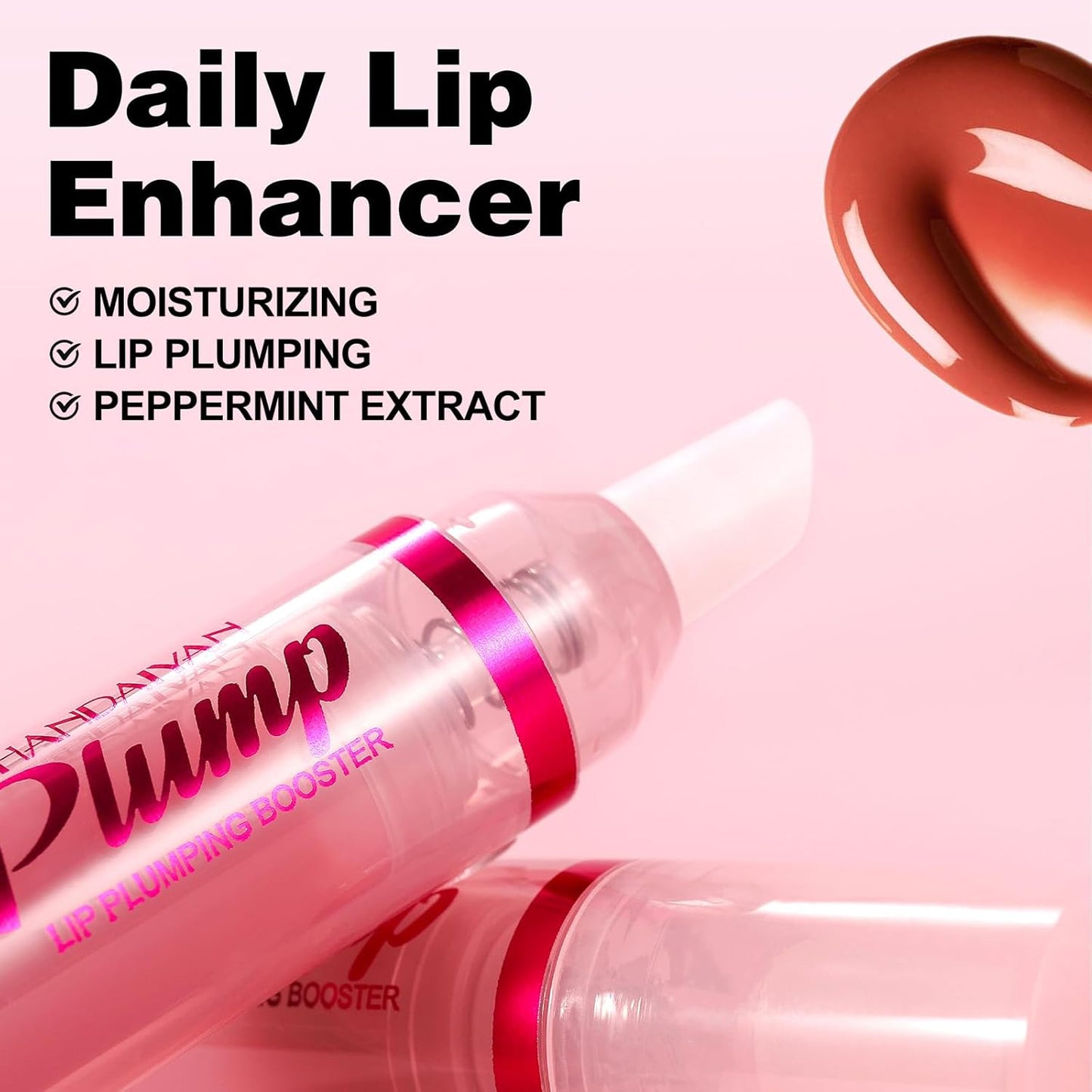 Erinde Lip Plumper Gloss, Natural Ginger Lip Plumping Booster, Ultra-Hydrating & Nourishing Plump Lip Plumper, Glossy Finish Fuller Lip Plumping Oil for Women Girls, G05