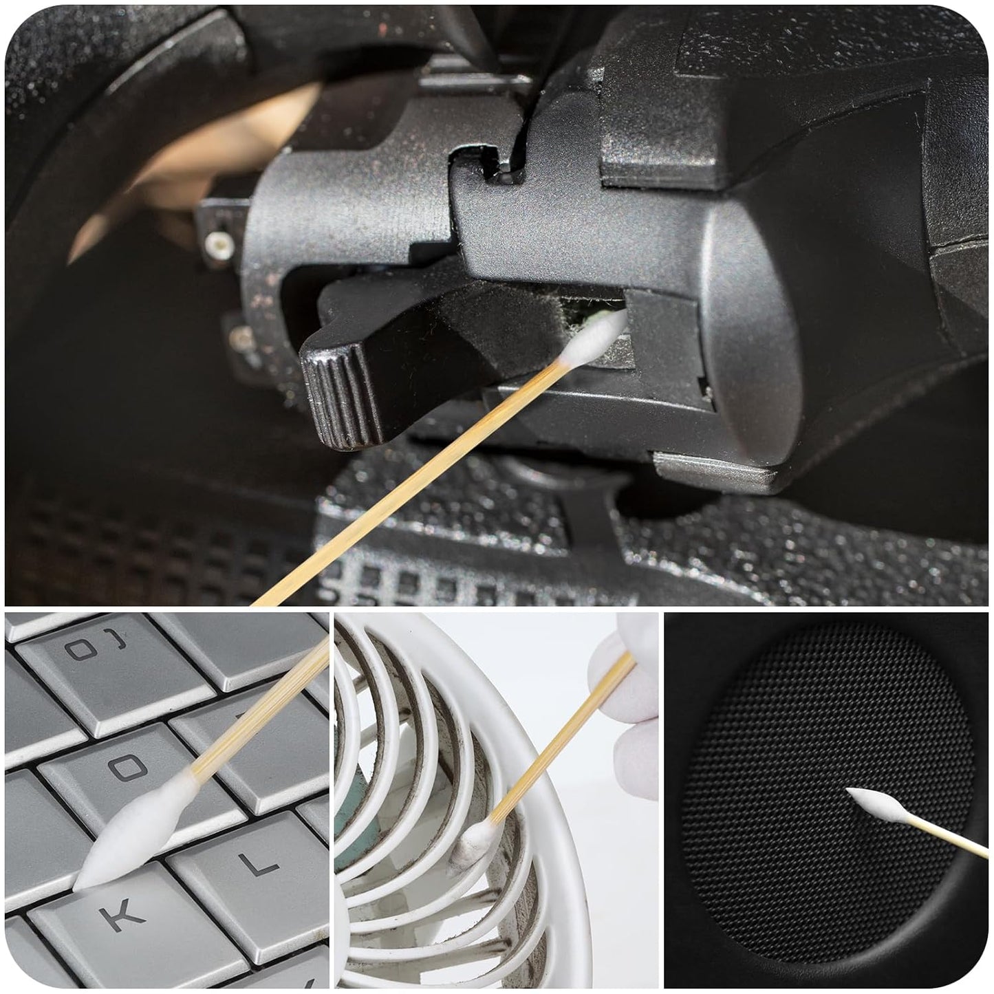 Gun Cleaning Swabs, Double-Ended 6'' Pointed Tip, Biodegradable Bamboo Cotton Buds 500 Count