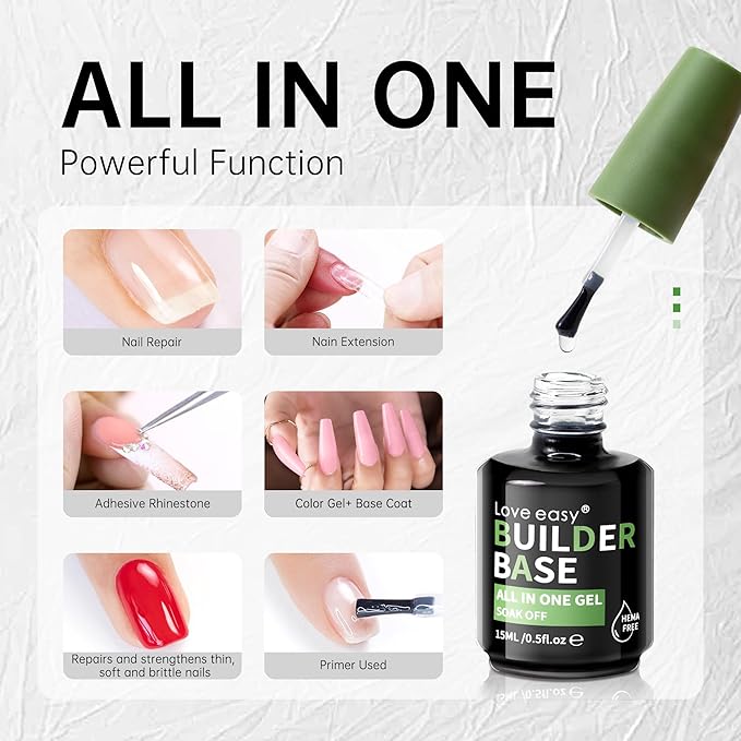 Salon-Grade Baby Pink Builder Gel - Hypoallergenic Strong Base Coat | Long-Lasting Adhesion (30+ Days) for Professional Nails Gift for Women