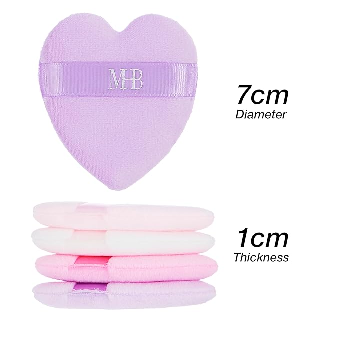 8pc Beauty Buffs Set - Heart Shaped Beauty Blenders Collection, Flawless Finish Makeup Sponges To Blend & Set - Cosmetic Beauty Puff Makeup Applicators Professional Beauty Tools