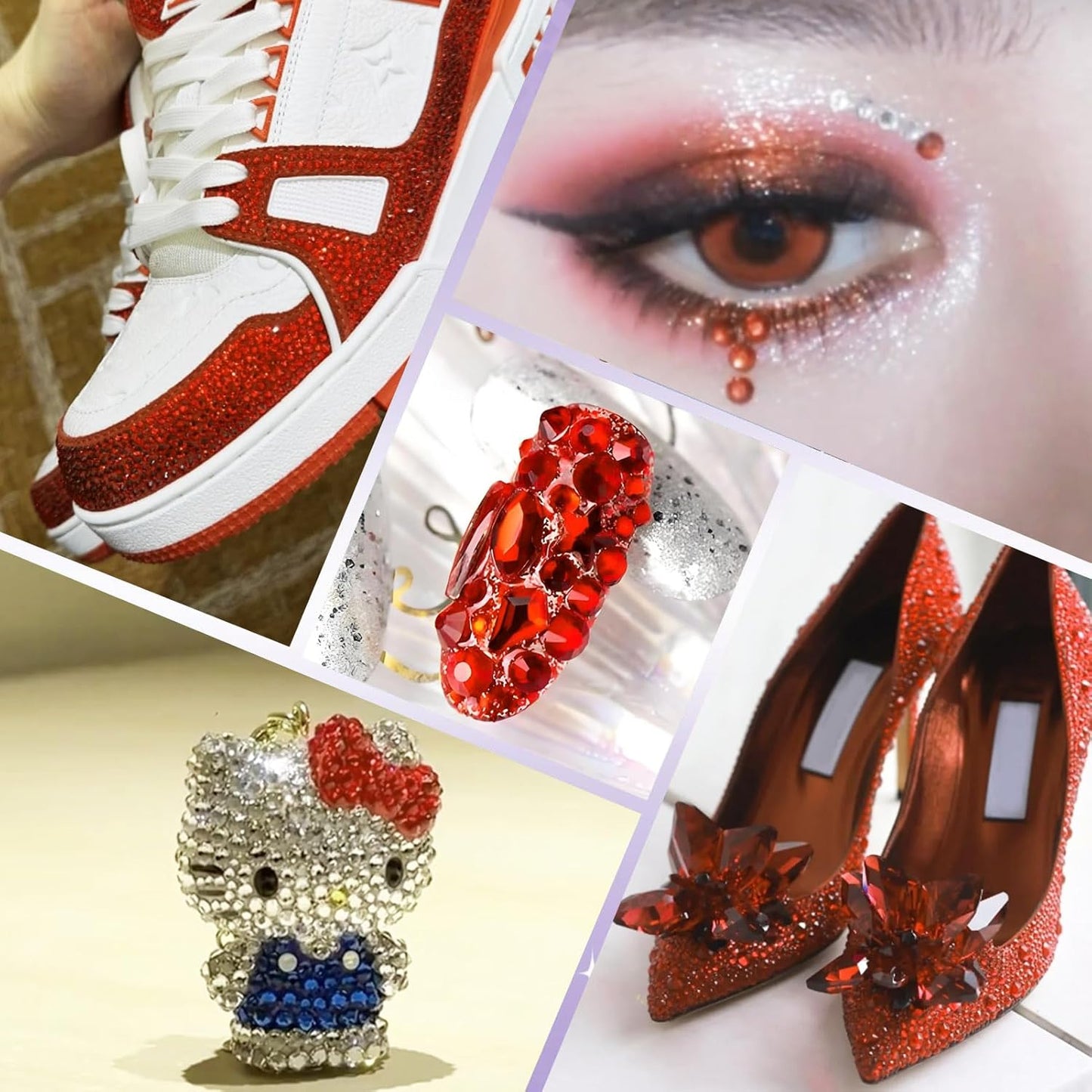 5000PCS SS6 Flatback Rhinestones | 12-Facet Diamond-Cut Glass Gems for Nail Art, Clothing, DIY Crafts |Glue-On Decoration Stones with Silver Backing(Hyacinth)