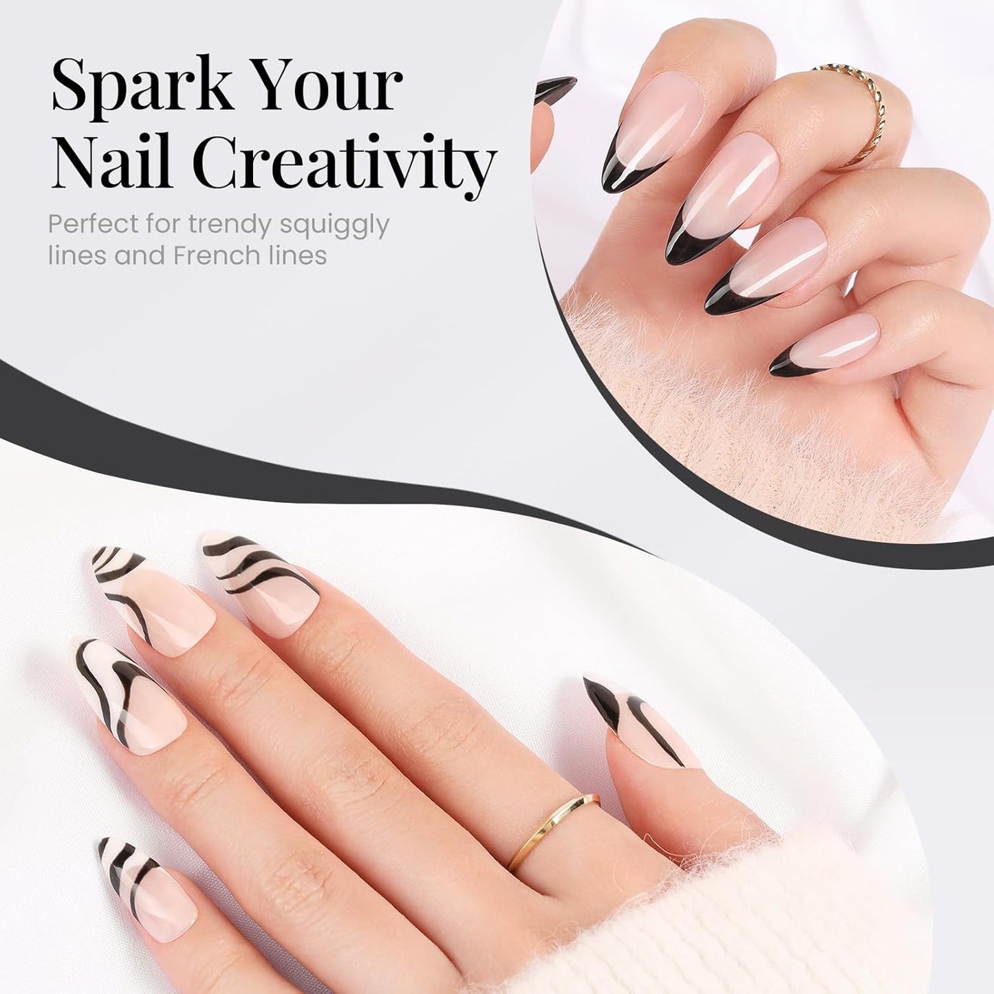 beetles Gel Polish Liner Gel Nail 7ml Classic Black Gel Polish Art Paint for Nails Built,Thin Line Nails Art Brush in Gel Pens UV LED Soak off Comic Nails Manicure DIY Gift for Women