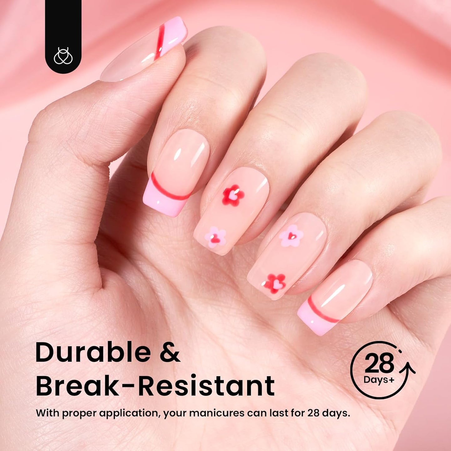 Beetles Short Square Nail Tips, 12 Sizes 288pcs French Full Matte Soft Pre-shaped Etch X Nail Tips, Full Cover False Nails Fake Acrylic Nails No Filing Needed for Nail Extensions Home DIY Nail Salon