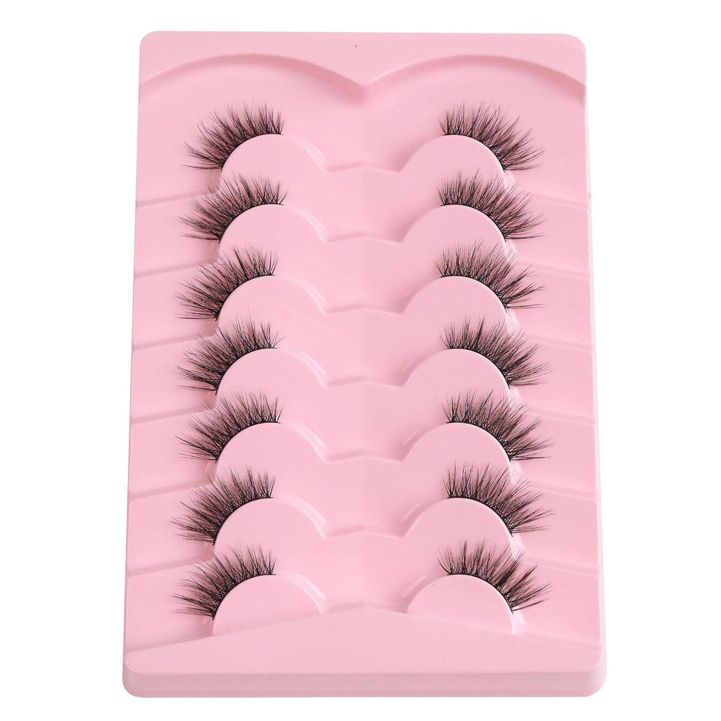 Half Lashes Cat Eye 14MM Corner Lashes False Eyelashes Natural Look C Curl Wispy Half Eyelashes 3/4 Lashes with Thin Cotton Band Soft Eyelash Pack Siligli 7 Pair