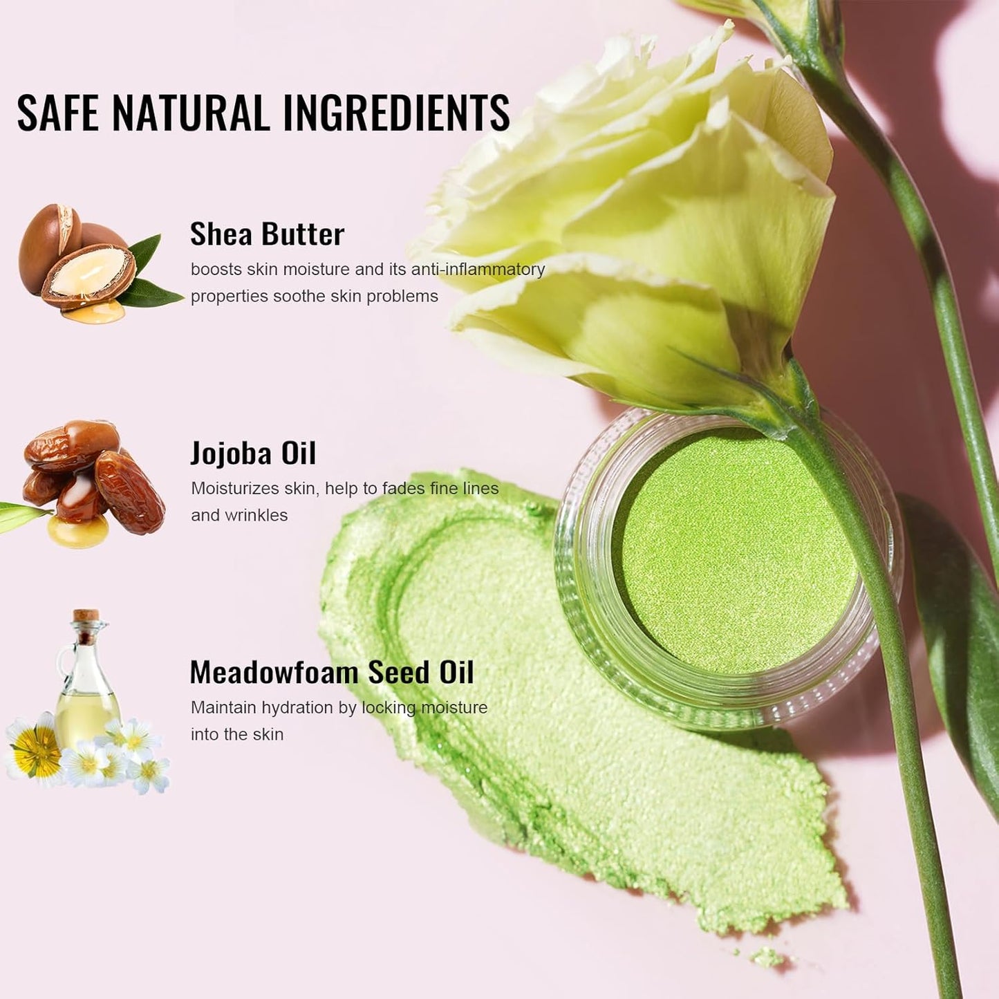 Oulac Gold Cream Eyeshadow - Highly Pigmented Natural Sombra de Ojos, Waterproof & Long Lasting with Moisturizing Formula, Shimmer Glitter Eye Makeup, 6g (21)