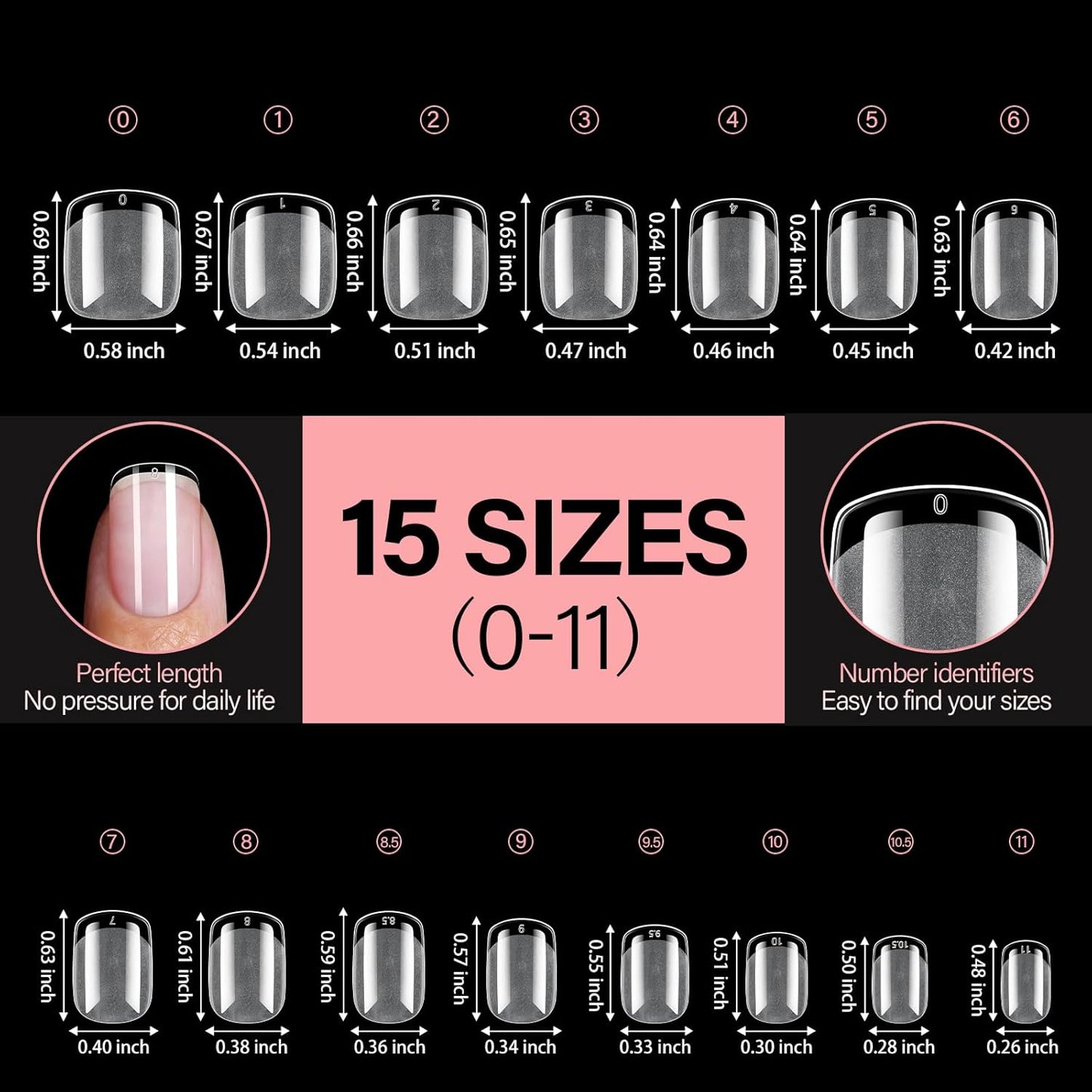 AILLSA Extra Short Square Nail Tips - 450pcs Thickened Pre-filed False Nail Tips Half Matte Nails Tips, Fake Nails for Gift