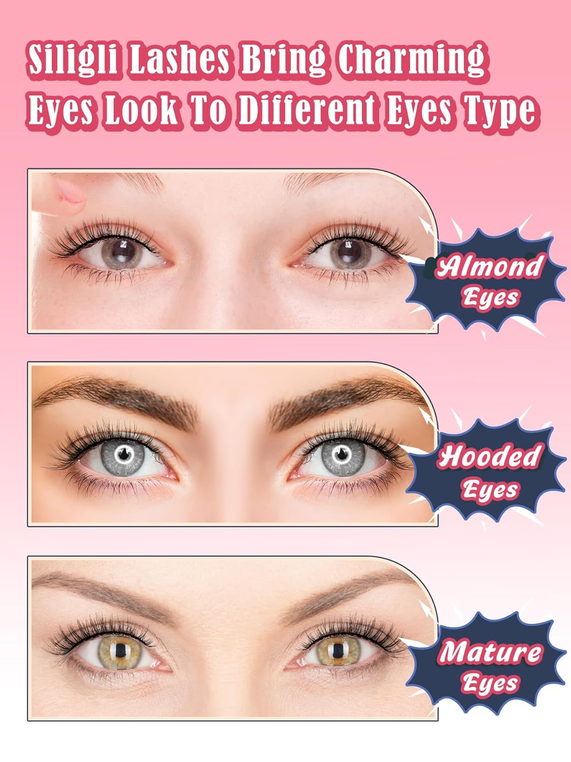 Eyelashes Natural Cat Eye Lashes False Eyelashes Wispy Lashes C Curl Flared Eye Lashes Pack Cat Eyelashes Soft Strip Lashes 12mm Lash Strips Siligli 10 Pair