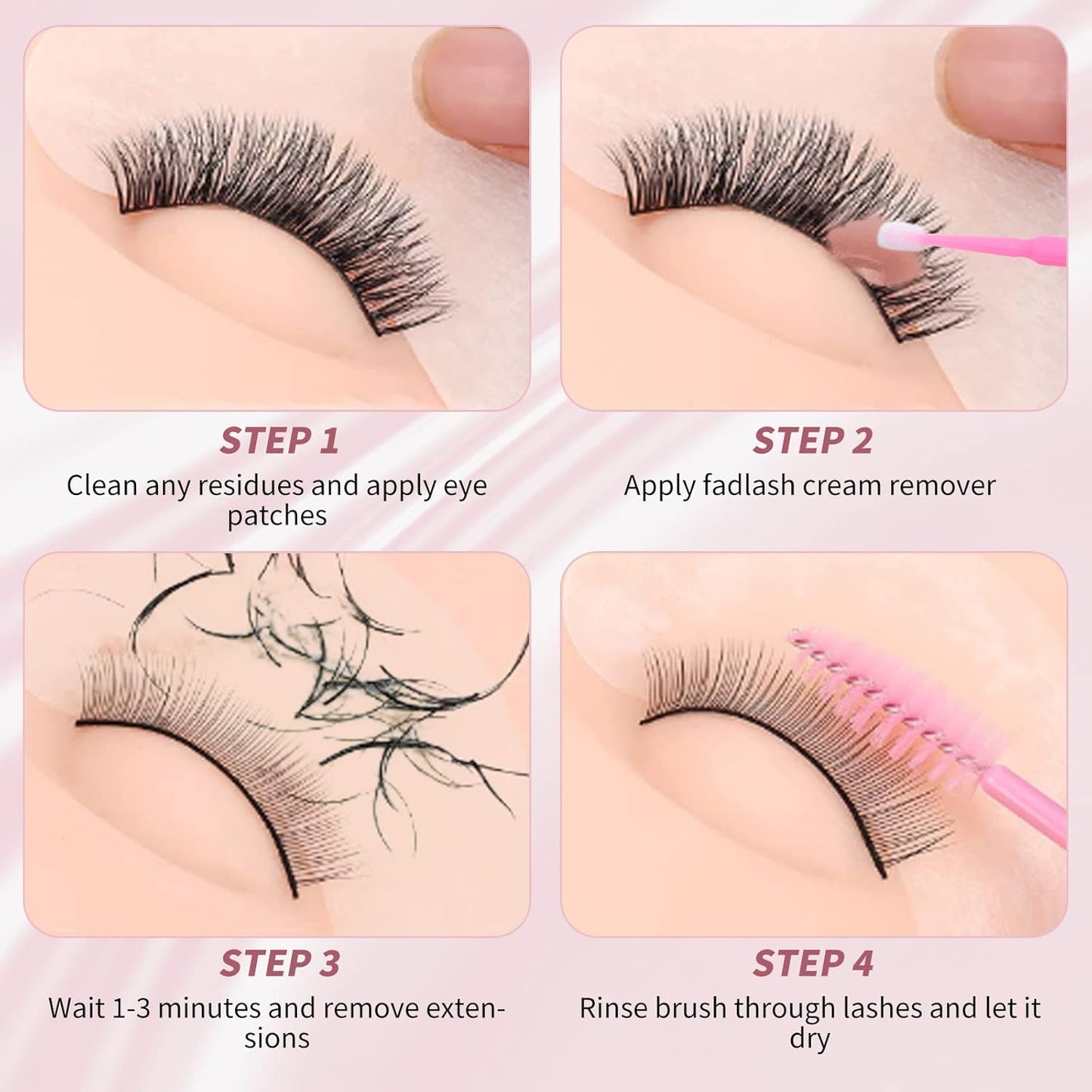 Lash Extension Remover 15g Cream Eyelash Extension Remover Quickly and Low Irritation Lash Remover for Lash Extensions Sensitive Skin Eyelash Glue Remover for Salon Lash Glue Remover by FADLASH(Peach)