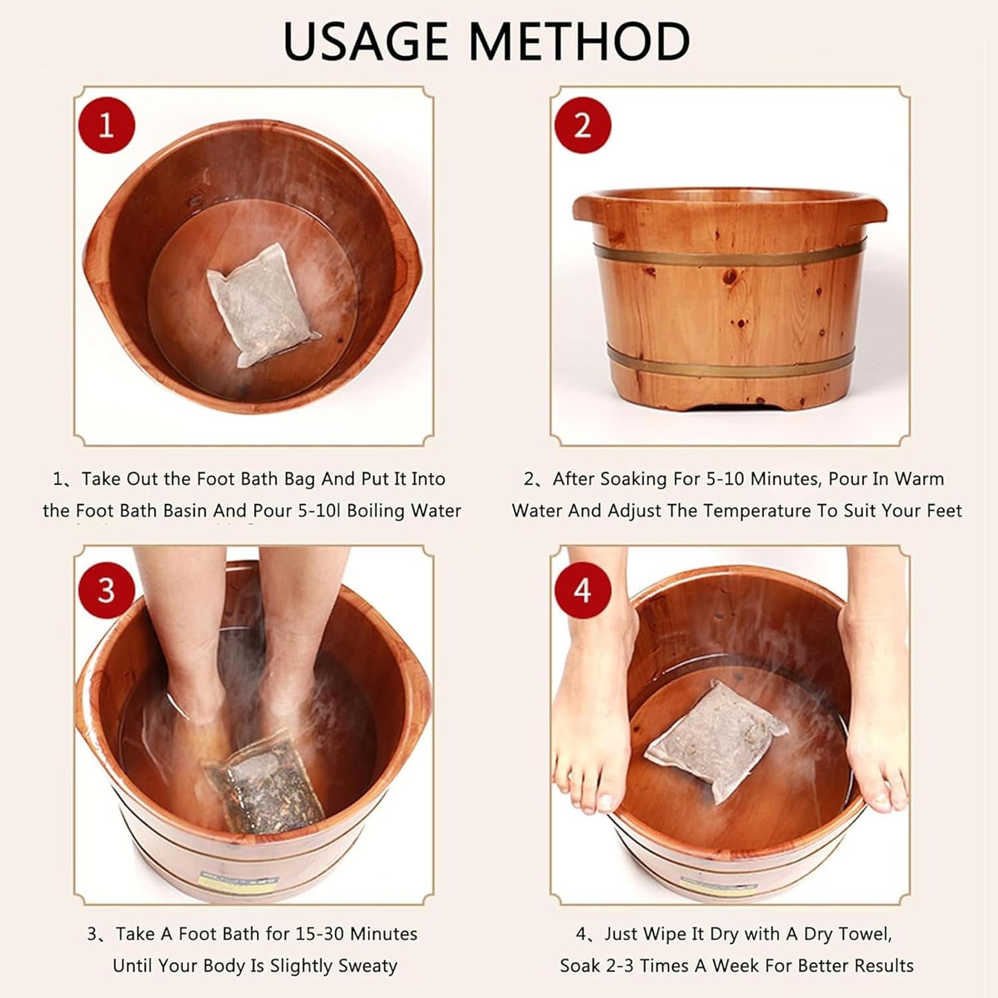 30 Bags Herbal Foot Soak,Foot Bath Herb,Foot Spa Bath Soak Foot Detox Soak to Remove Toxins,Relieve Fatigue & Dispel Cold and Remove Dampness 艾草排湿排寒泡脚包 900g(30 bags*30g) (Green A, 30.5x40.5CM)