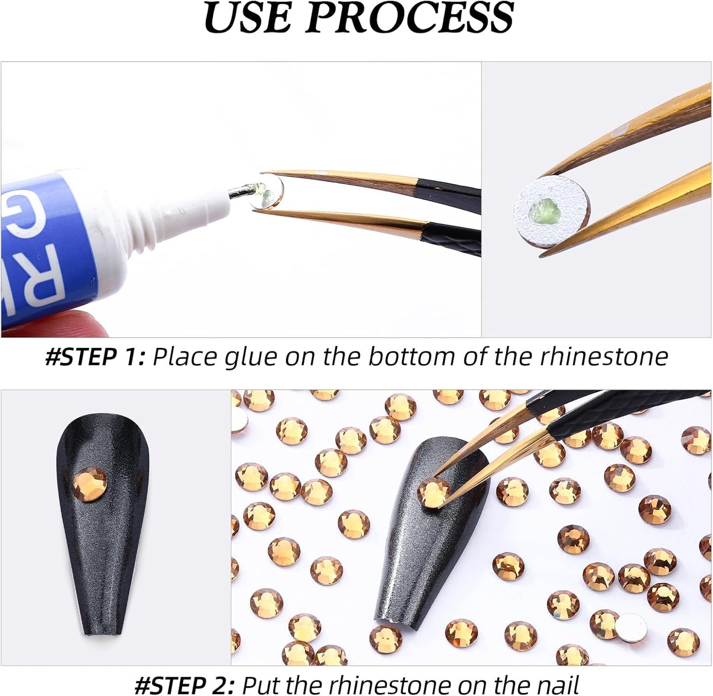 Topaz Flatback Rhinestones, Glass Rhinestones for Nail Art and Craft, Glue Fix, Loose Crystal Gemstones(Topaz, SS30, 288pcs, 6.4-6.6mm)