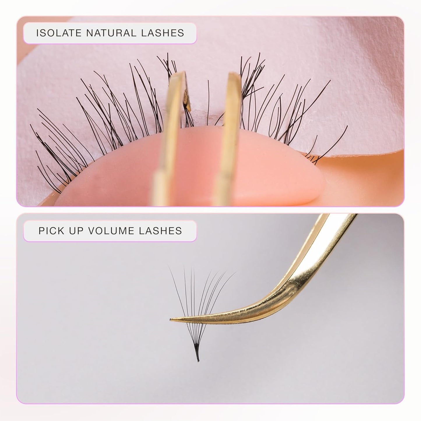 Curacoro Lash Tweezer - Professional & Precision Fiber Tip Grip Lash Tweezers for Eyelash Extensions, Multi Shapes & Purposes Tweezers for Volume, Isolation & Classic Lashes (Galaxy, Volumizer)