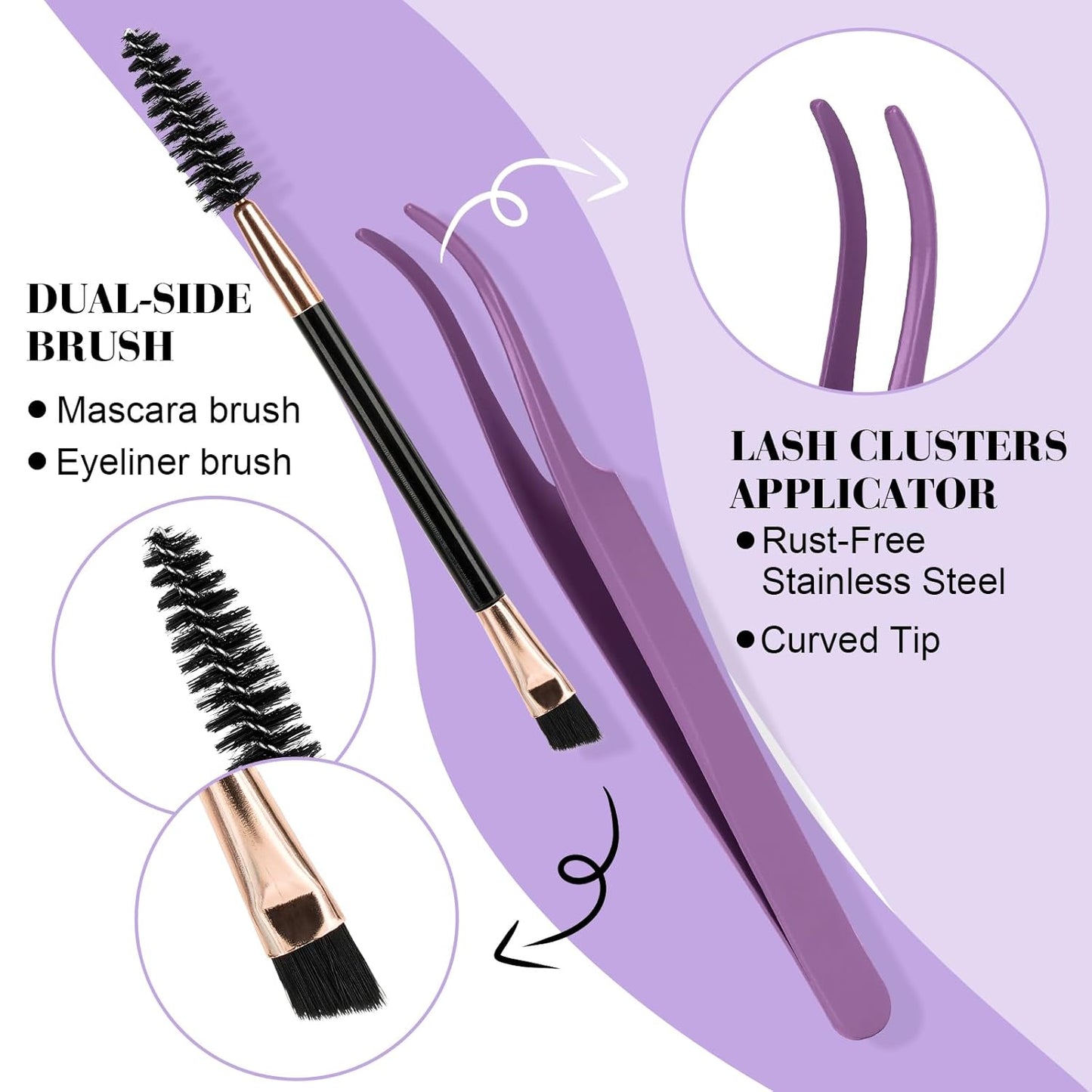 B&Q Lash Clusters Kit 280PCS Eyelash Clusters Kit,40D 50D D 9-16MIX Individual Lash Comfortable Eyelash Extension Set, Classic Look with Bond and Seal Waterproof, Remover DIY at Home(Set,40D+50D)