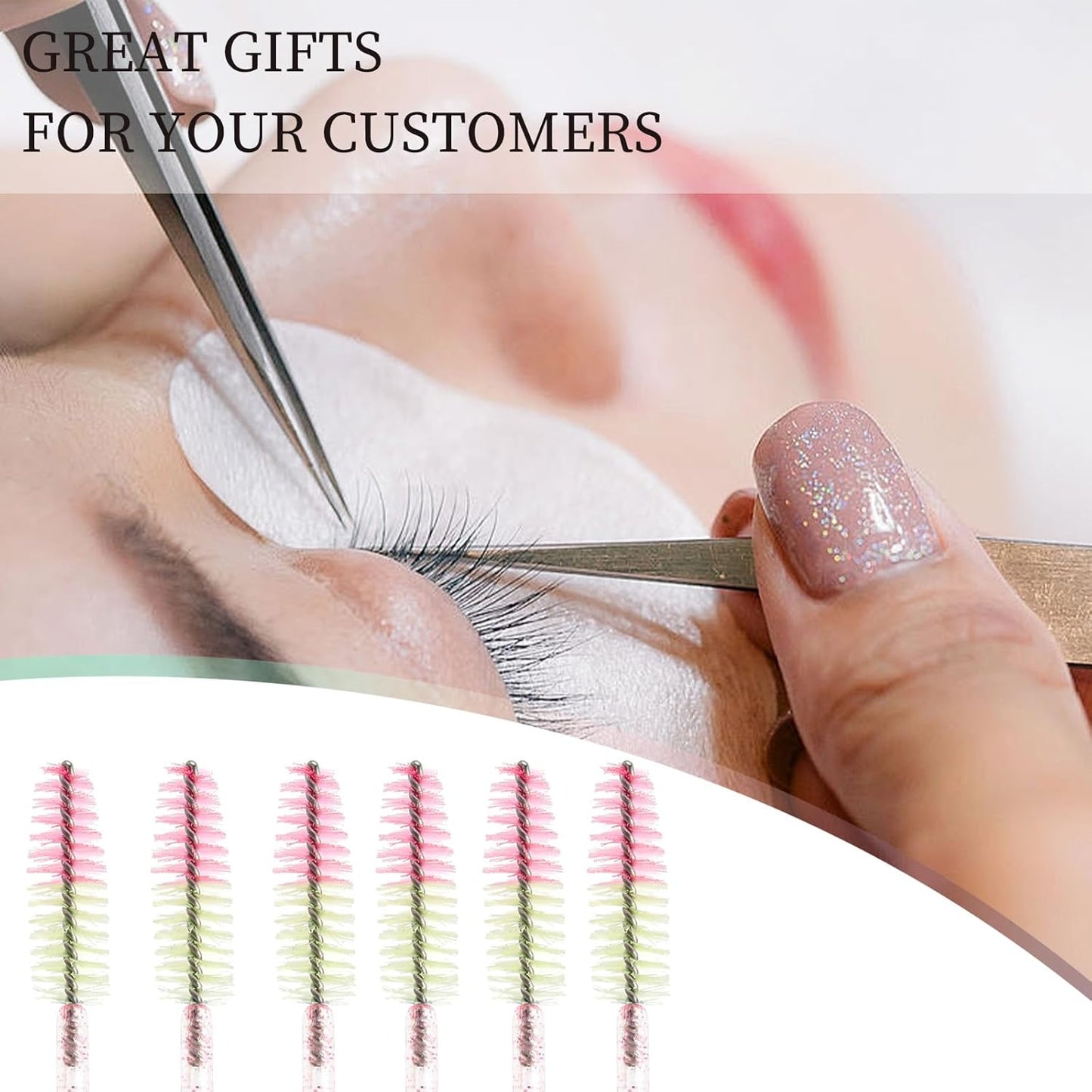 300PCS Disposable Mascara Wands Spoolie Brush Crystal Eyebrow Brushes Eyelash Extension Applicator Makeup Kits