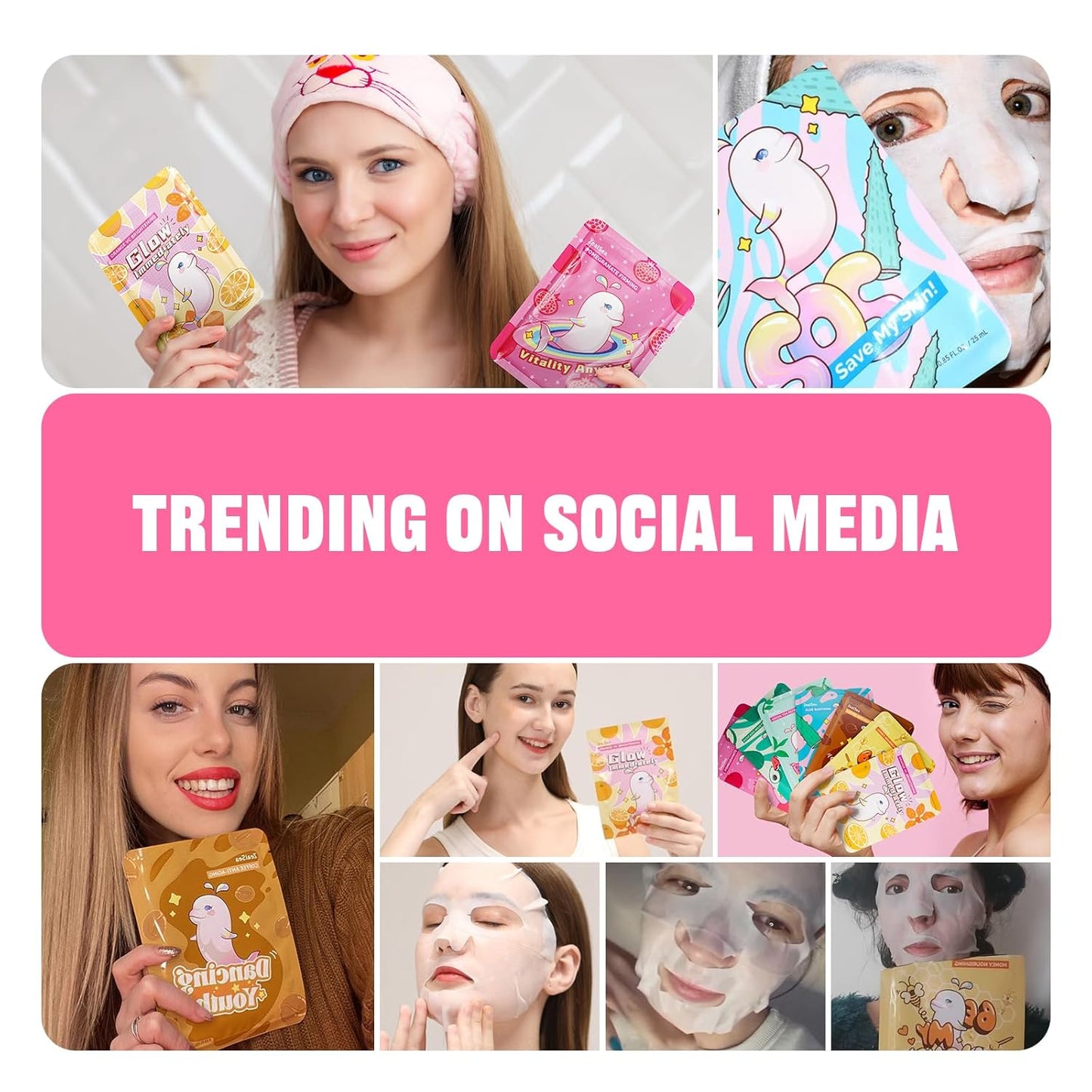 ZealSea Face Masks Skincare, Facial Masks for Women Skin Care, Sheet Masks Beauty with Natural Ingredients, Birthday Party Spa Gift for Kids Teens Girls, Hydrate and Soothe for All Skin Types 14 Pack