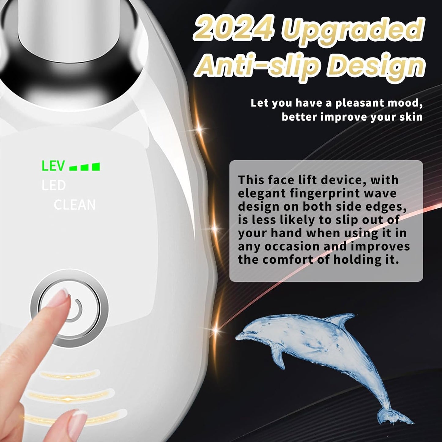 Portable Facial Massager, Multifunctional Facial Skin Care Tools, Face and Neck Massager, Face Sculpting Tool, 7 Color Led Face and Neck Beauty Device for Home Use