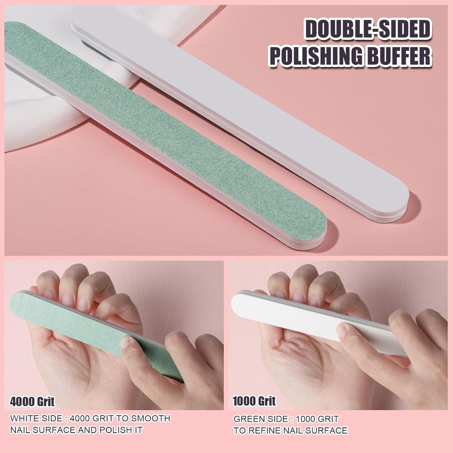 FANDAMEI Nail Buffers and Files, 8PCS Colorful Nail Buffer Block, 8PCS Blue Nail File, 2PCS 7 Way Nail File & 2PCS Nail Polishing Buffer. Professional Nail Care Tools Kit.